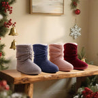 LongBay Women's Cozy Winter Slipper Boots Warm Chenille Knit Bootie Memory Foam Non-Slip Indoor Outdoor House Shoes