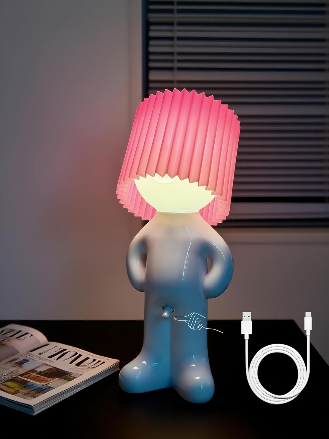 Valentines Day Gifts for Him Her, White Elephant Gifts for Adults, USB Rechargeable Night Light Small Lamp with Funny On/Off Switch, Novelty Gag Gifts for Men Women Boyfriend Bestfriend (White)