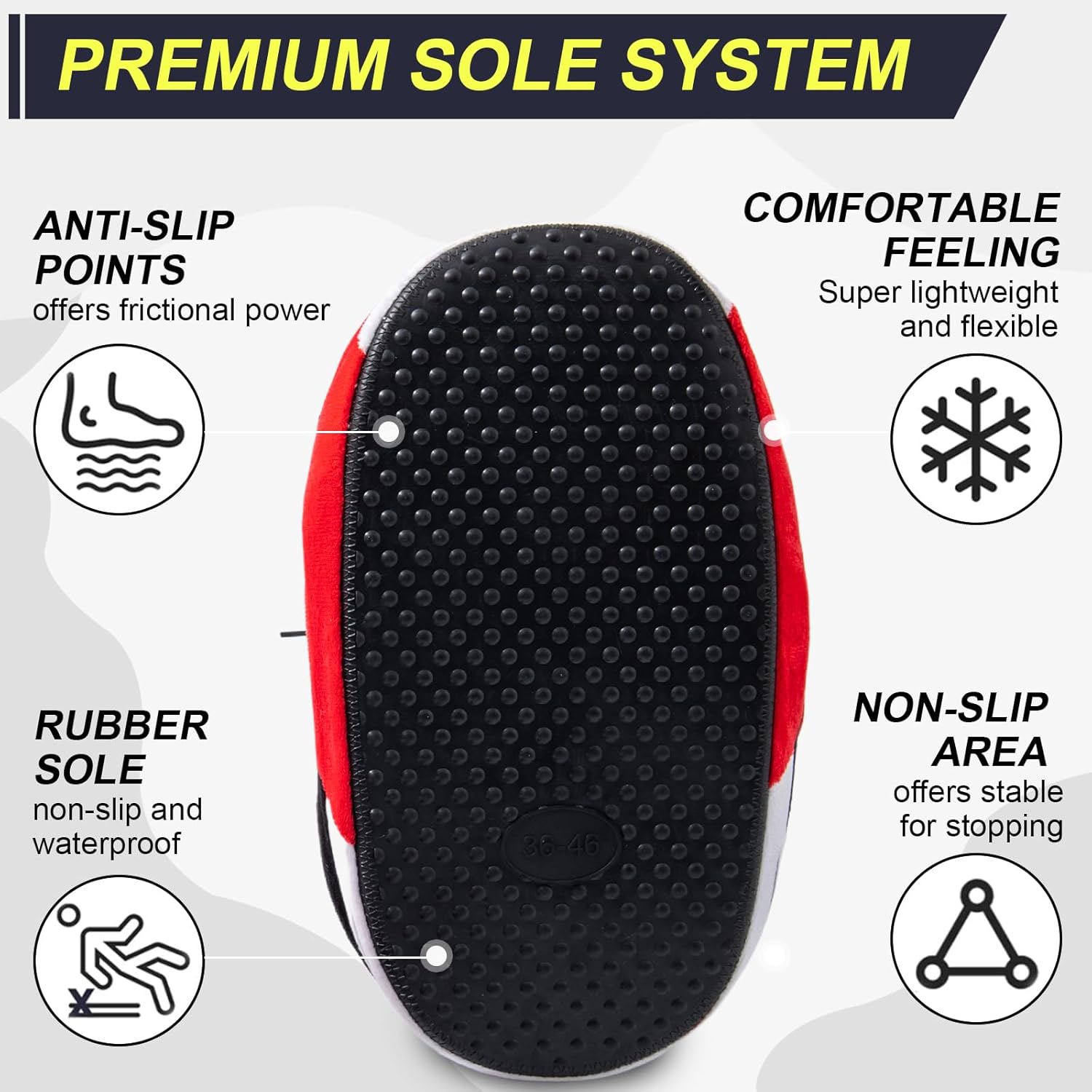 Sneaker Slippers, Funny Home Pantuflas for Women & Men Comfy Furry Warm Fluffy, Non Slip Sole, Unisex One Size Fits Most, With 5 Pairs Replaceable Decor Embroidered Patches