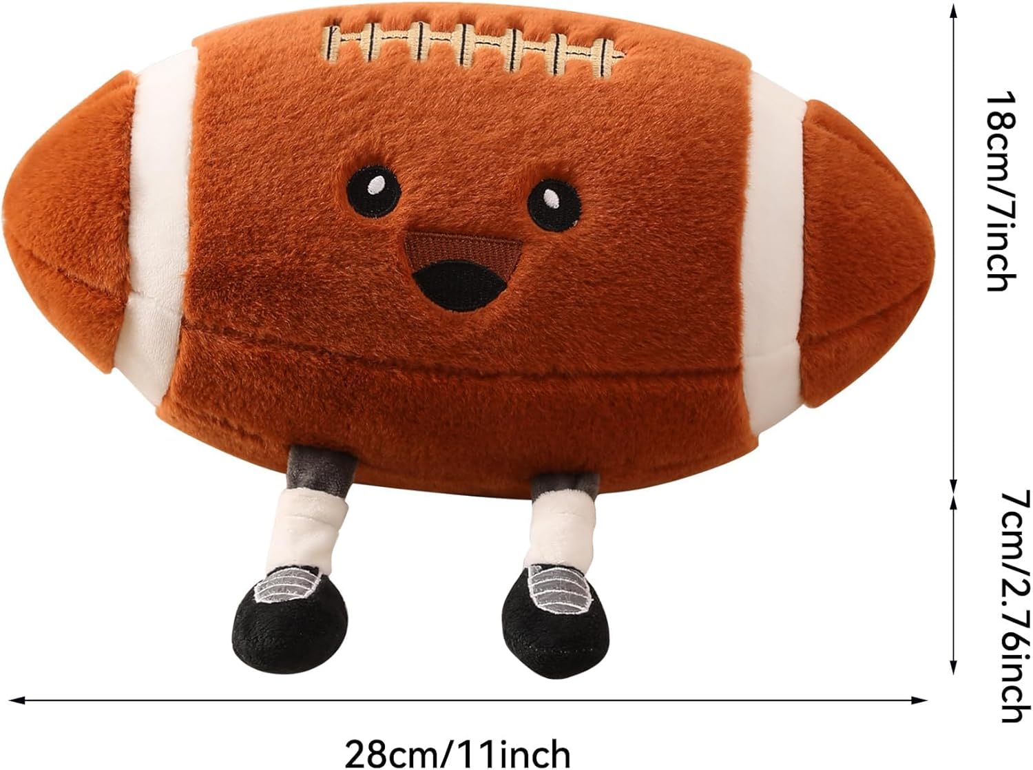 Football Plush, Funny Football Stuffed Animal Toy for Kids, Cute Football Plush Gift for Fans, Sport Throw Pillow for Boys Room Decor, Couch or Bed Valentines Day Gifts (Football 9 Inch)