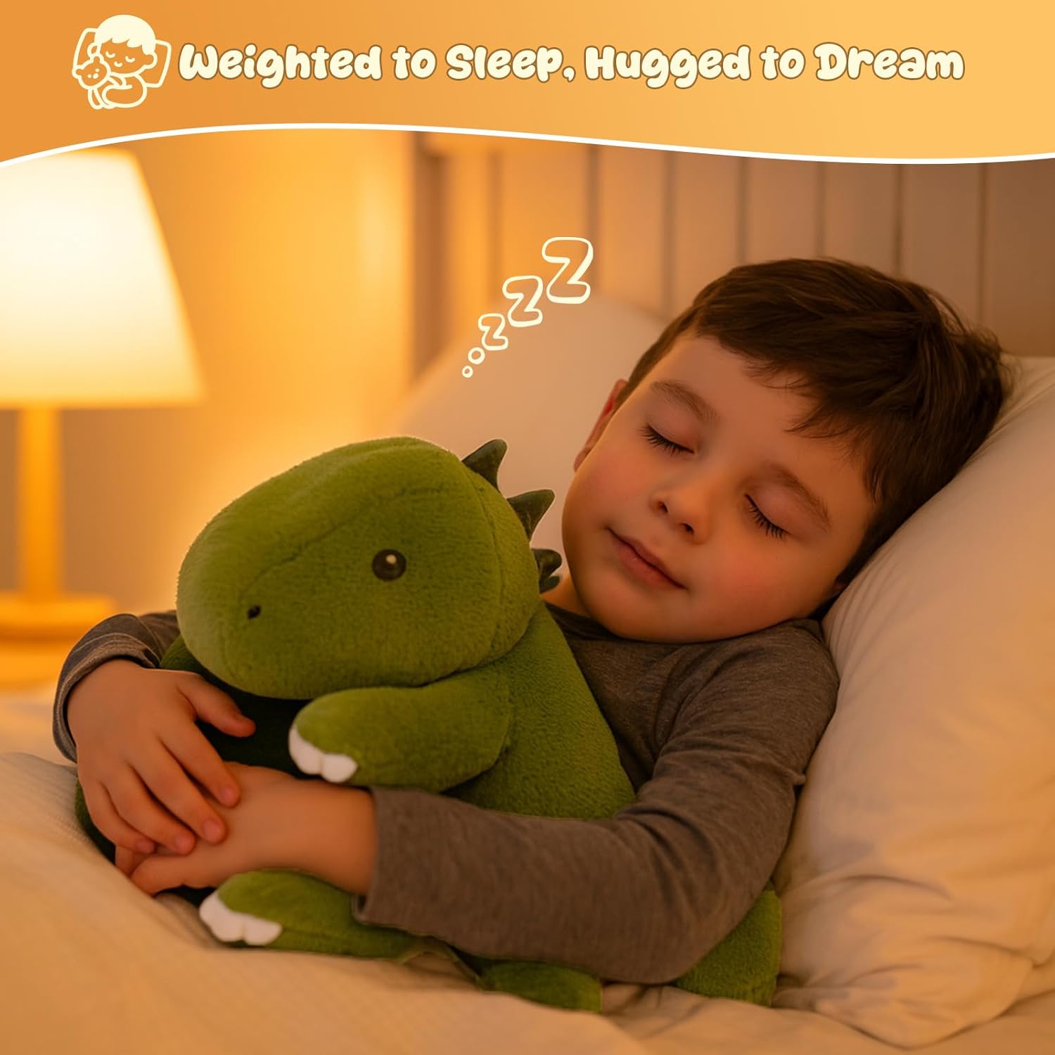 SQEQE Weighted Stuffed Animals Dinosaur Plush, Weighted Stuffed Animals Dino Plushies for Cozy Comfort, Soft T-Rex Pillow Toy for Kids Adults, Valentines & Birthday Gifts 9.8 Inch, 0.8 Lb