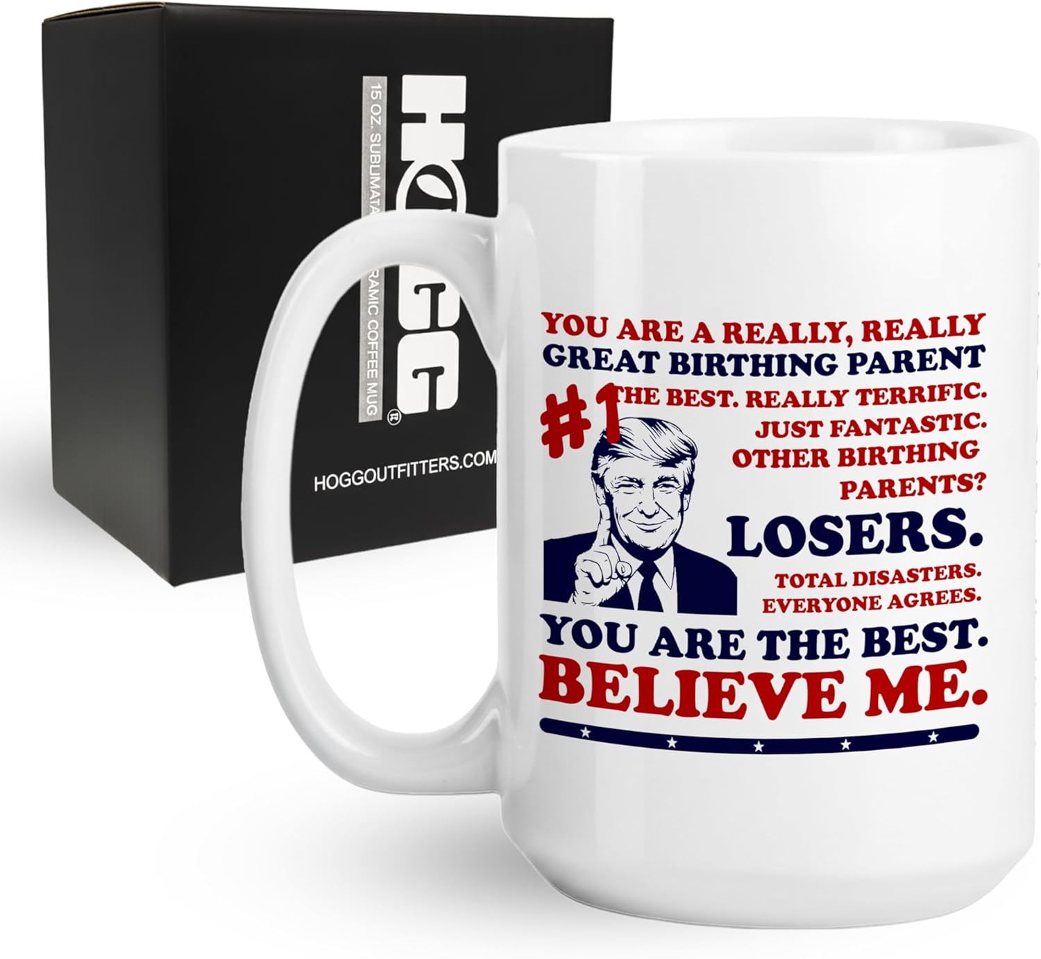 Hogg Best Dad Mug, 15 oz Ceramic Funny Fathers Day Cup, Best Dad Ever Coffee Mug, Funny Christmas Gifts for Family, Coffee Gifts for Fathers Day