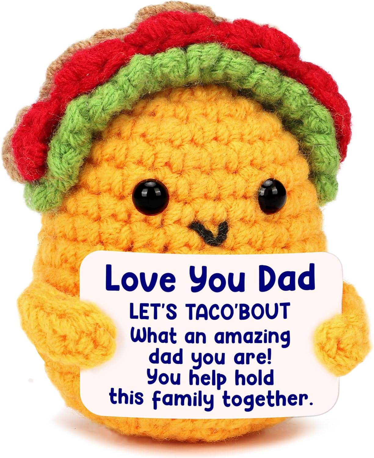 Positive Crochet Taco Birthday Gifts for Women Men Valentines Decor Easter Basket Stuffers Essentials Gift Kids Son Mom Dad Daughter Sister Friend Coworkers Self Care Emotional Inspirational Support