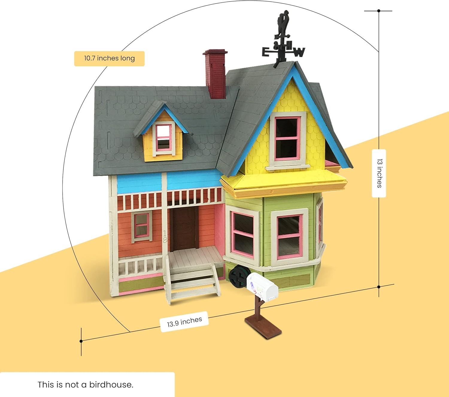 Bird's Wood Shack 3D Wooden Puzzle DIY Miniature House Kit - DIY Tiny House Kit from Up Movie - Easy-to-Assemble 1/8” Baltic Birch Wood - Model House Kit for Family, School, Hobby, Art & Craft Gift