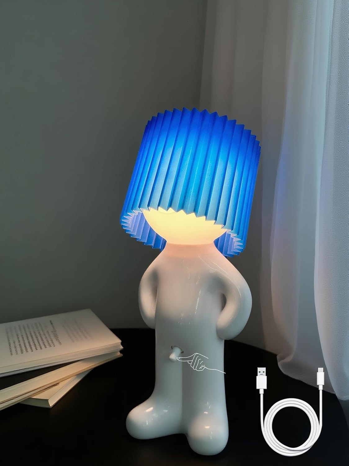 Valentines Day Gifts for Him Her, White Elephant Gifts for Adults, USB Rechargeable Night Light Small Lamp with Funny On/Off Switch, Novelty Gag Gifts for Men Women Boyfriend Bestfriend (White)