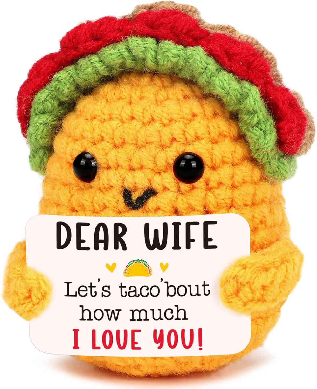 Mini Emotional Taco Support 21st 30th 40th Birthday Gifts for Women Men Easter Basket Stuffers Essentials Teen Boys Girls Friend Sister Mom Dad Coworker Inspirational Self Care Positive Crochet Animal
