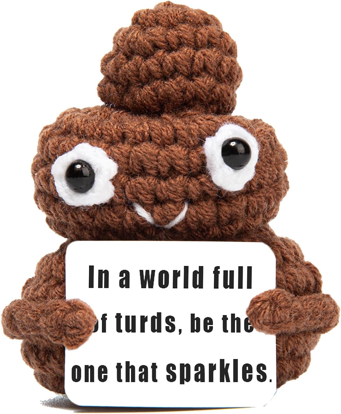 Funny Gag Gifts for Dad, Brother, Women, Best Friends, Coworkers, Teen Boy, Cute Positive Crochet Poop Gifts for Kids
