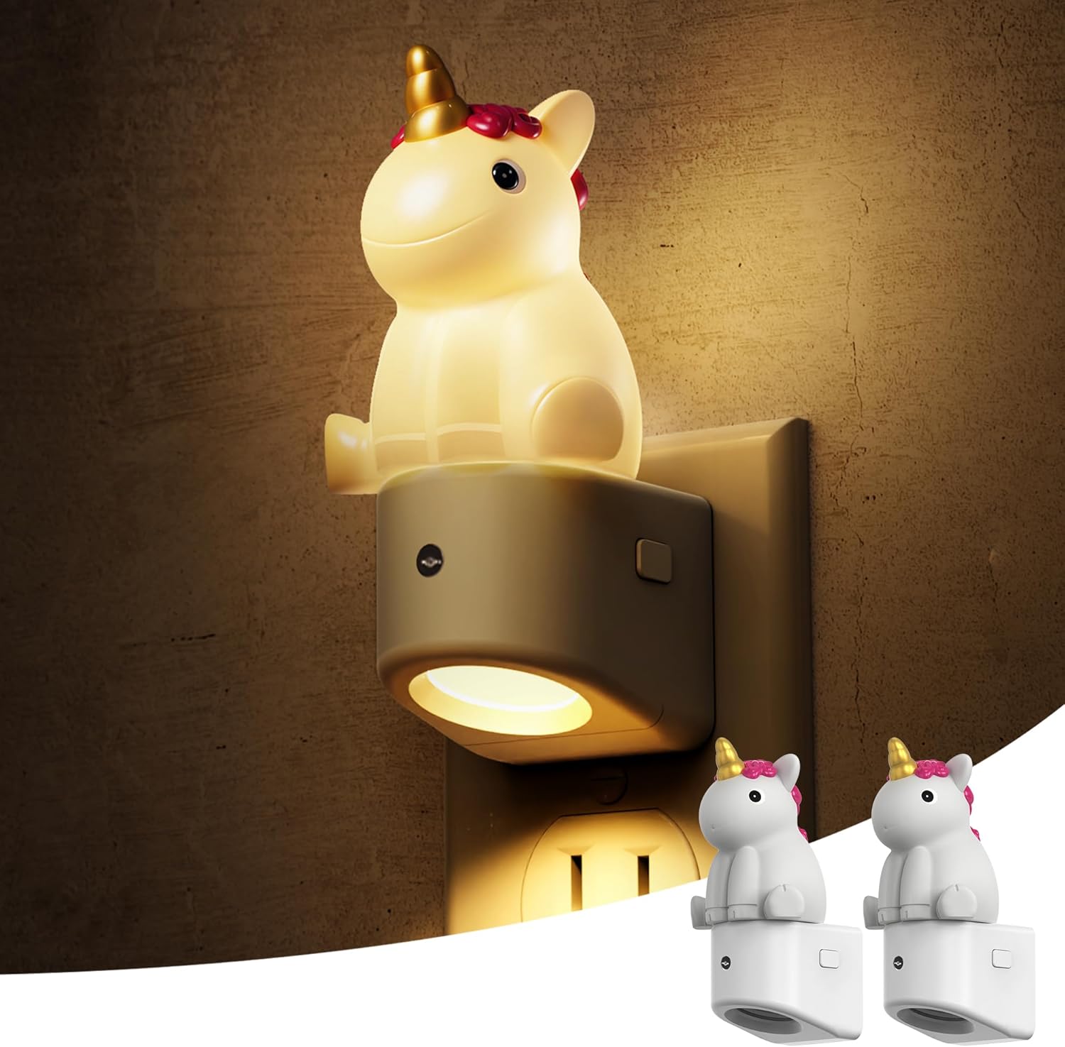 L LOHAS LED Plug in Night Light for Kids, 3D Cute Puppy Night Lights with Dusk to Dawn Sensor, RGB+Soft White 3000K Dog Night Light, Christmas Birthday Gift Nightlight for Kids, Room Decor