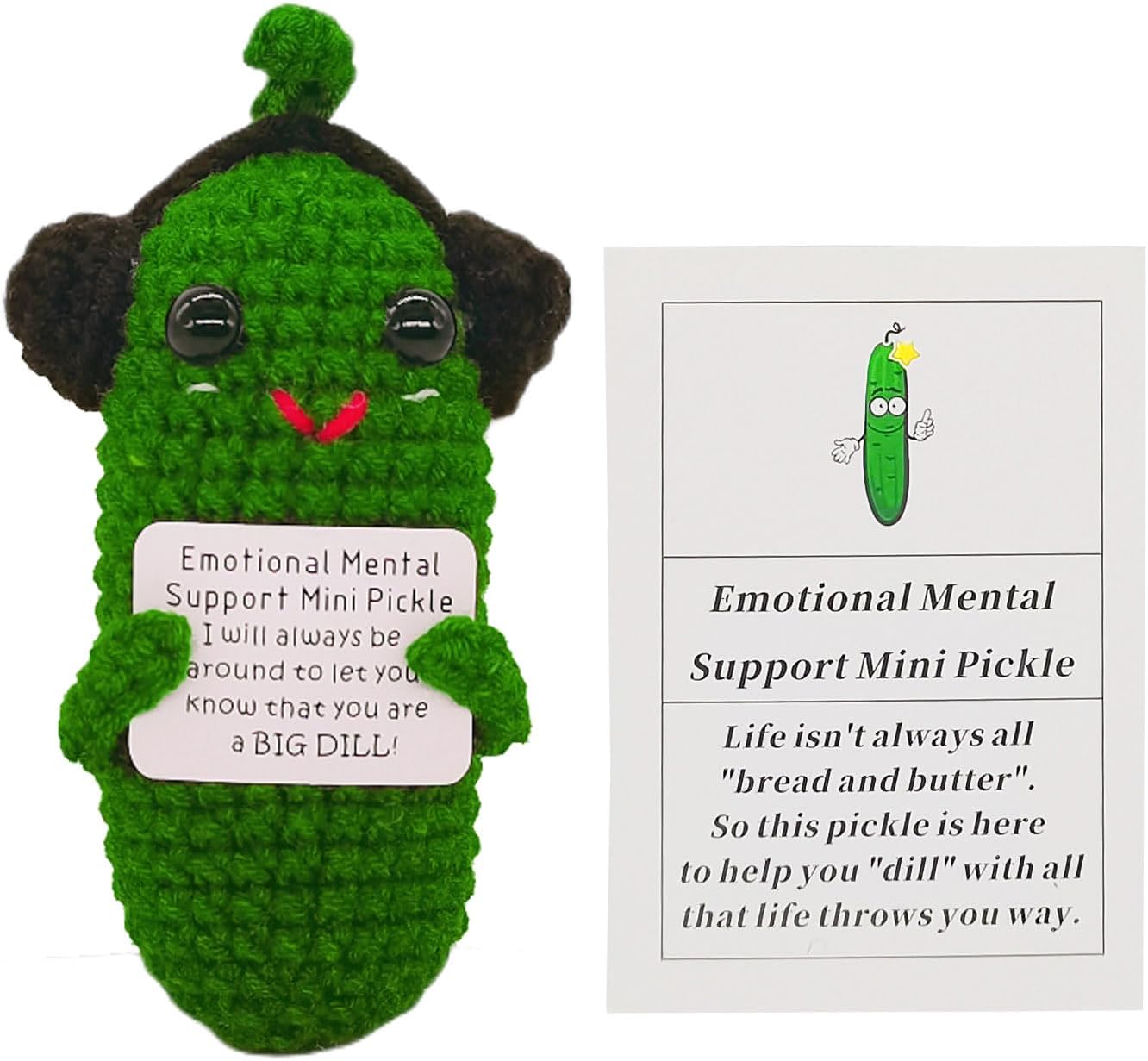 Mini Positive Cute Funny Life Potato Knitted Holding Card Creative Cute Crochet Decpr Cheer Up Valentine Gifts for Lovers, Emotional Support Gift for Friends, Family, Collegues,Co-Workers