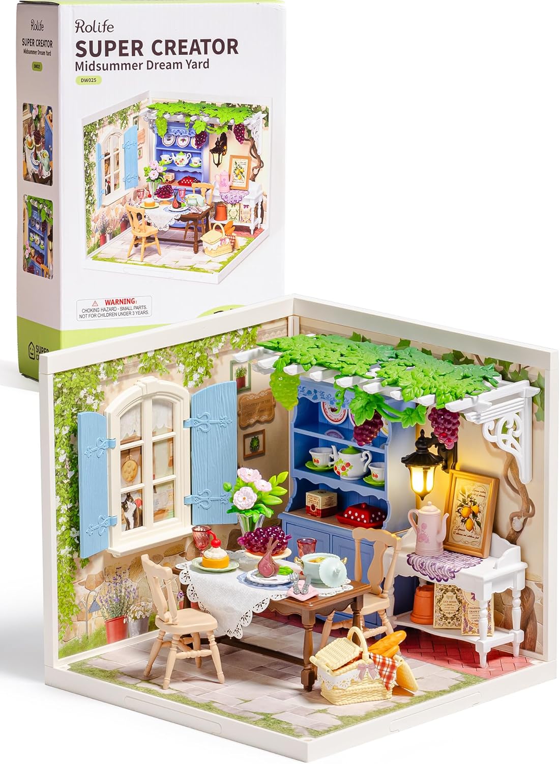 Rolife Super Creator Kits, Tiny House Building Blocks for Little Dolls, DIY Plastic Mini House Model Building Kits for Teens Aged 14+, DIY Crafts/Hobbies for Adult(Farmhouse Kitchen)