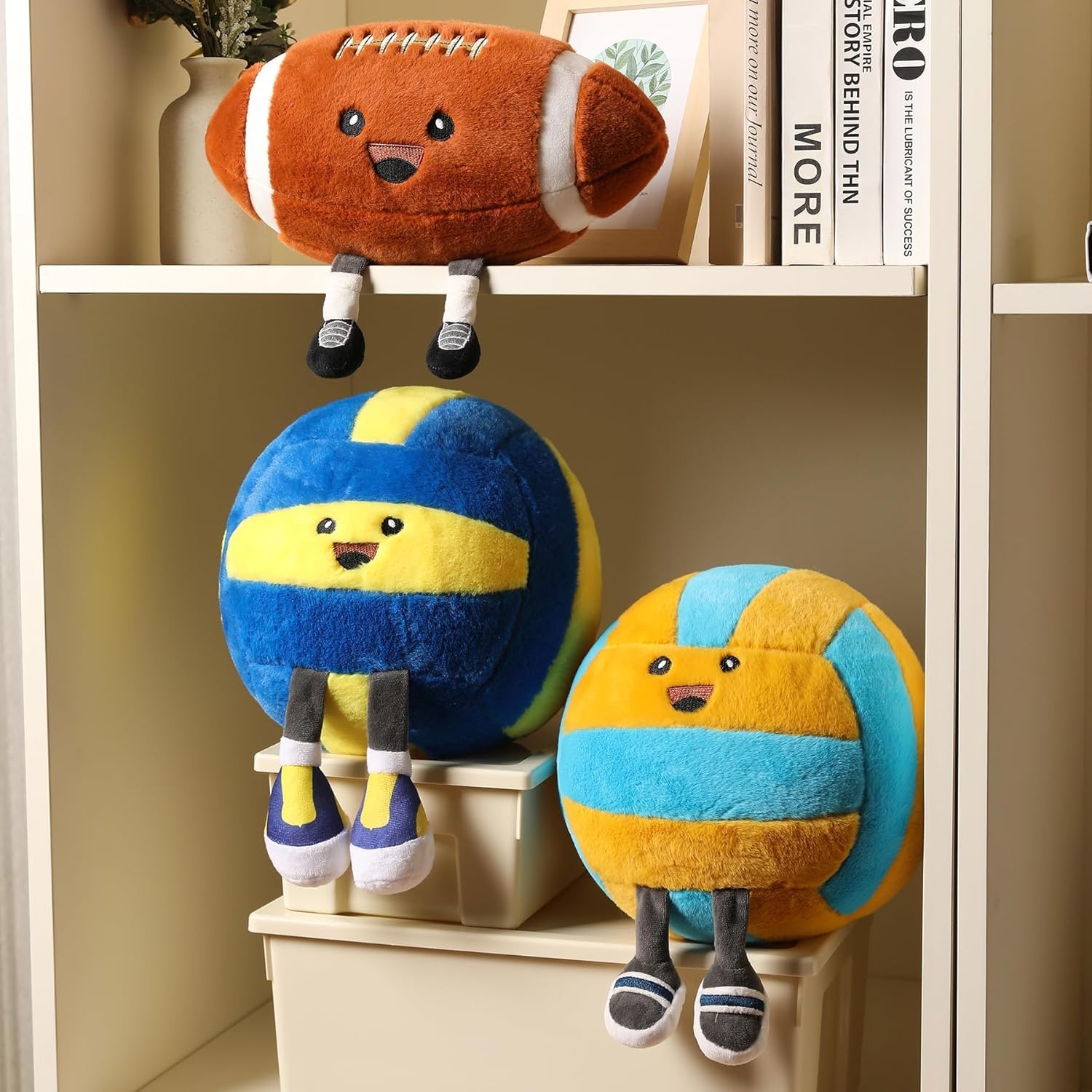 Football Plush, Funny Football Stuffed Animal Toy for Kids, Cute Football Plush Gift for Fans, Sport Throw Pillow for Boys Room Decor, Couch or Bed Valentines Day Gifts (Football 9 Inch)