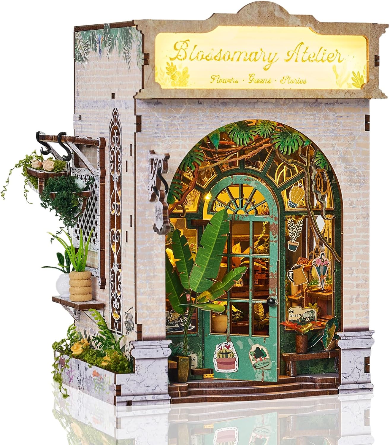 DIY Miniature House Kit,Tiny House Pet Shop with Furniture & LED,DIY Dollhouse Miniature Kit for Adults Teen,Mini House Building kit,3D Wooden Craft Mini Model Kit,Birthday Gifts Home Decor