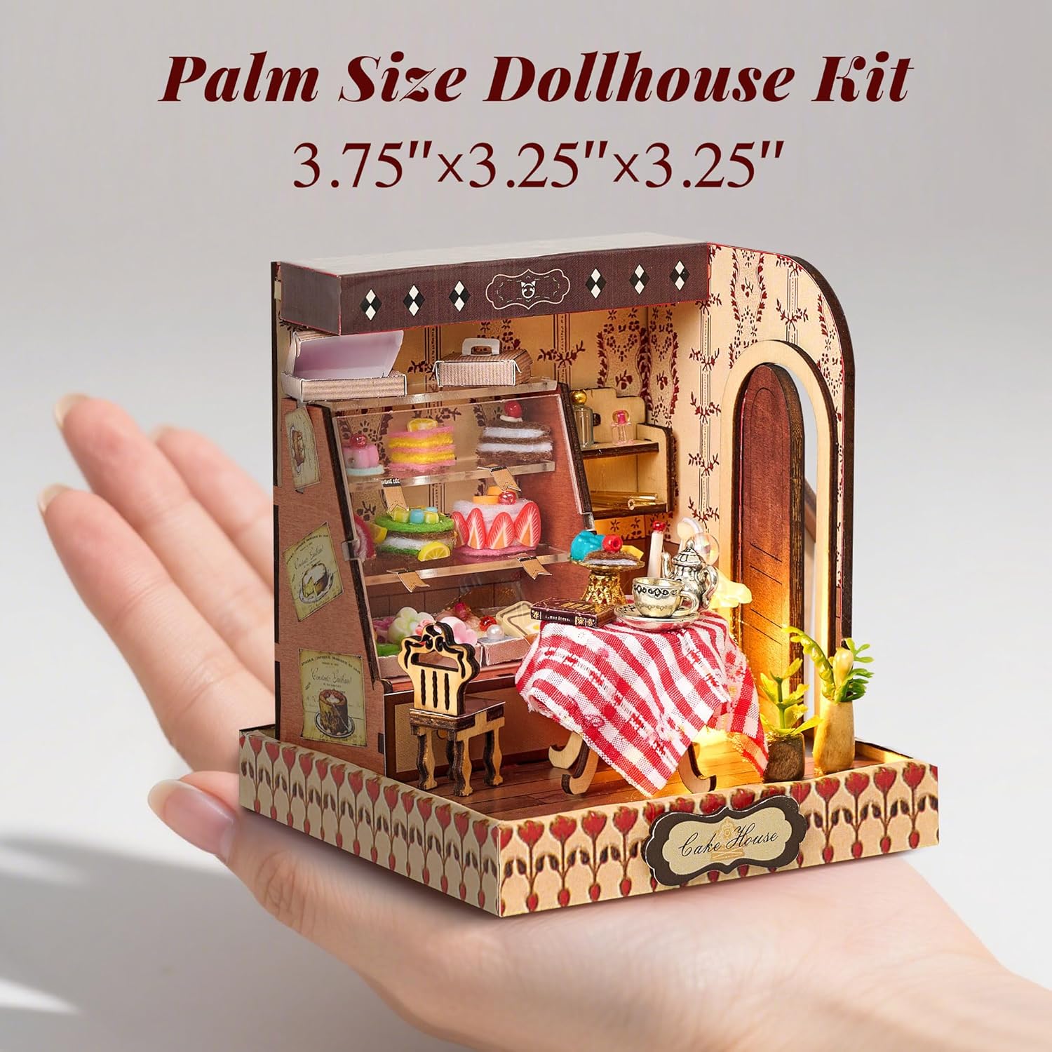 BenBen DIY Miniature House Kit, Cake Shop Model Craft Kits, Furniture, Mini Doll House Building Kit for Adults, Teens, Tiny Dollhouse Diorama for Stress Relief, Home Décor