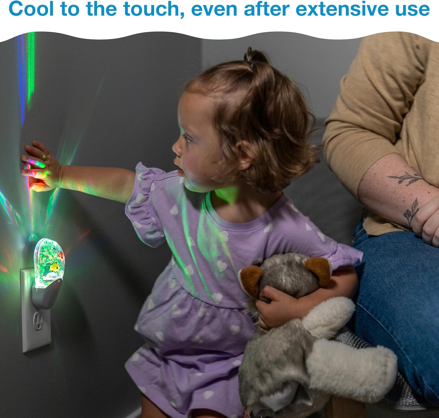 Lights By Night Tropical Aqualites LED Night, Plug-in, Color Changing, Light Sensing, Auto On/Off, for Kids, Under the sea, Fish, Bedroom, Bathroom, Playroom, 10908