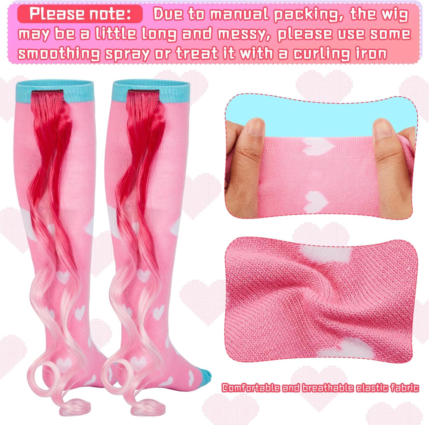 1 Pairs Crazy Fun Silly Wacky High Socks Unicorn Mermaid Socks with Wigs Gift for Kids Girls Woman