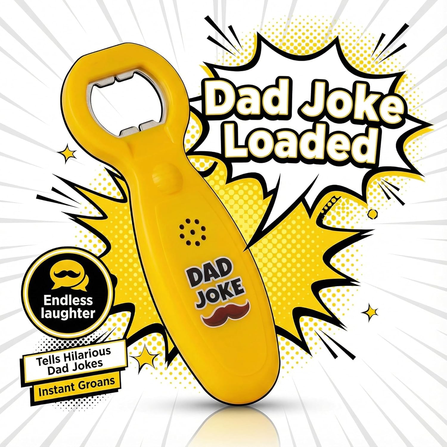 Funny Dad Joke Bottle Opener – Talking Bottle Opener with Classic Dad Jokes | Best Gift for Dad, Men, Him | Stocking Stuffer, Christmas, Father’s Day