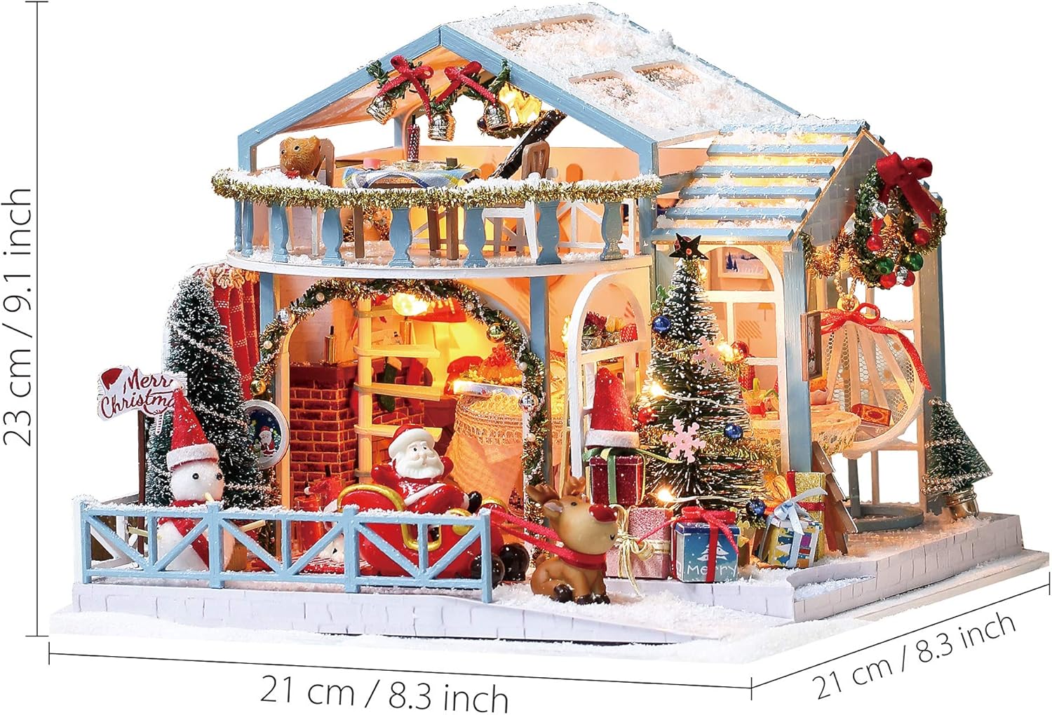 GuDoQi DIY Miniature Dollhouse Kit, Tiny House kit with Music, Miniature House Kit 1:24 Scale, Great Handmade Crafts Gift for Birthday, Christmas Night