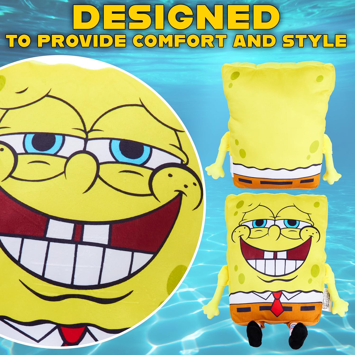 Get Trend Spongebob Squarepants Plush Cushion Pillow Valentines Day Gifts for Teens, Women, Soft Plush Throw Pillow Cute Fluffy Cushion Bedroom Decor (Yellow Spongebob, L13.8 x W11)