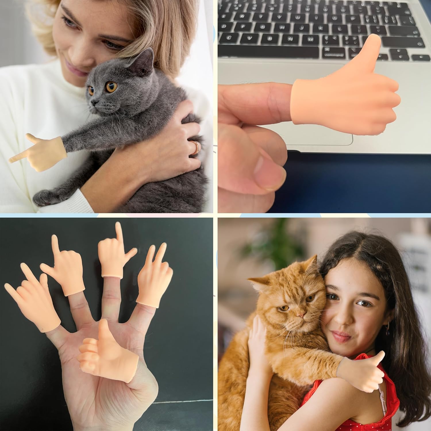 10 PCS Mini Hands, Tiny Premium Rubber Small Little Hands Realistic Miniature Plastic Portable Finger Gifts for Cat Puppet Show