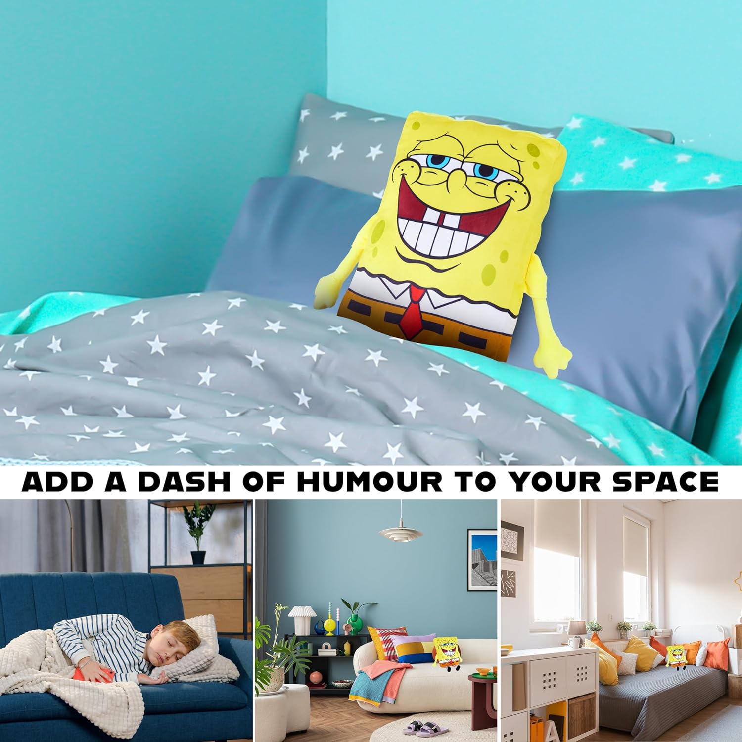 Get Trend Spongebob Squarepants Plush Cushion Pillow Valentines Day Gifts for Teens, Women, Soft Plush Throw Pillow Cute Fluffy Cushion Bedroom Decor (Yellow Spongebob, L13.8 x W11)