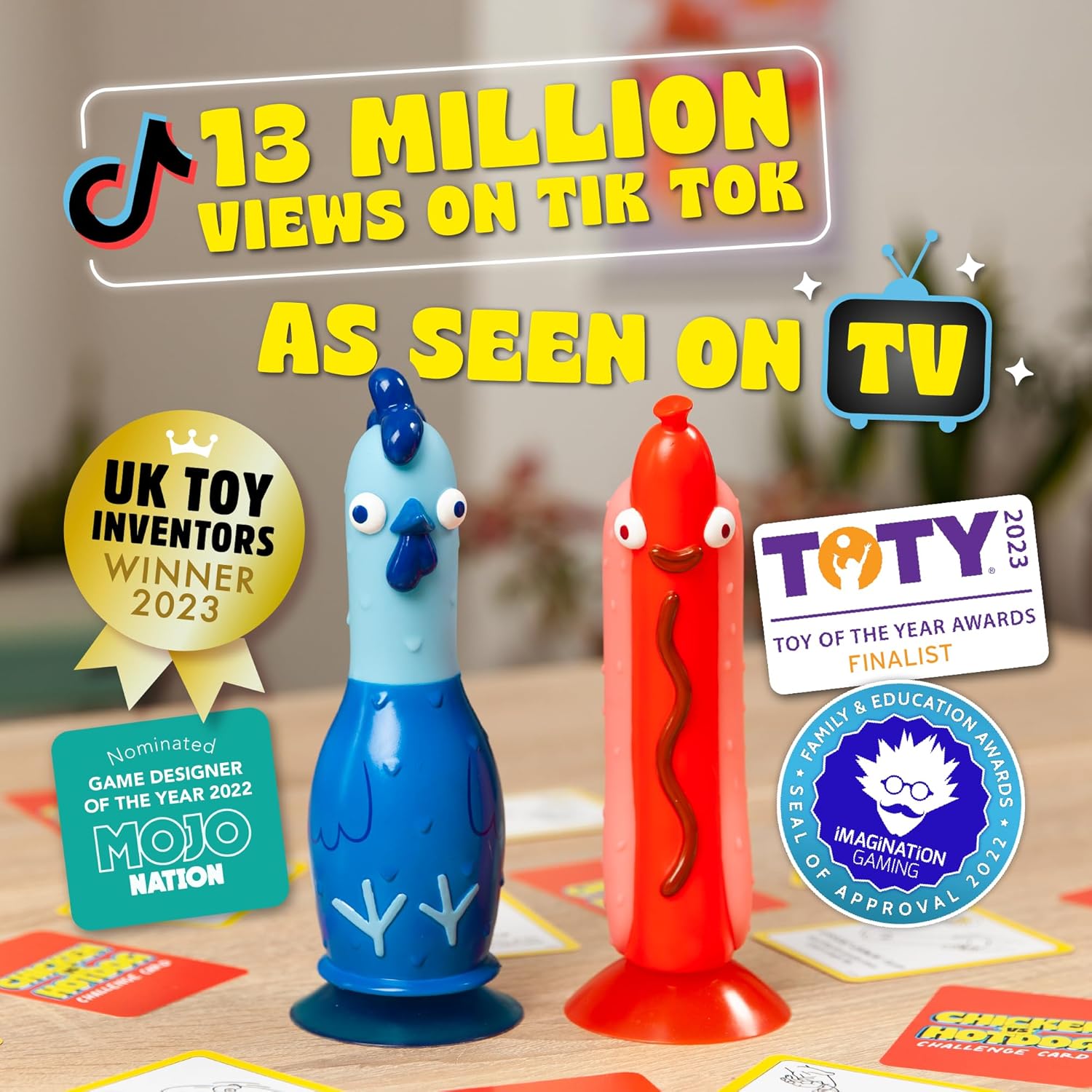 Big Potato Chicken vs Hotdog: Funniest Party Game You'll Ever Play | Flippin' Fun for Family, Adults and Kids | Bonus Content Included | Perfect Easter Basket Stuffer Game