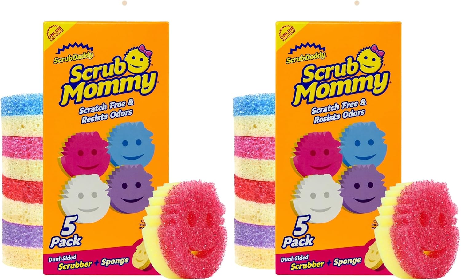 Scrub Daddy Scrub Mommy Sponges - Dish Scrubber + Non-Scratch Cleaning Sponges Kitchen, Bathroom + Multi-Surface Safe - Dual-Sided Dish Sponges for Scrubbing - Online Exclusive (3 Count)