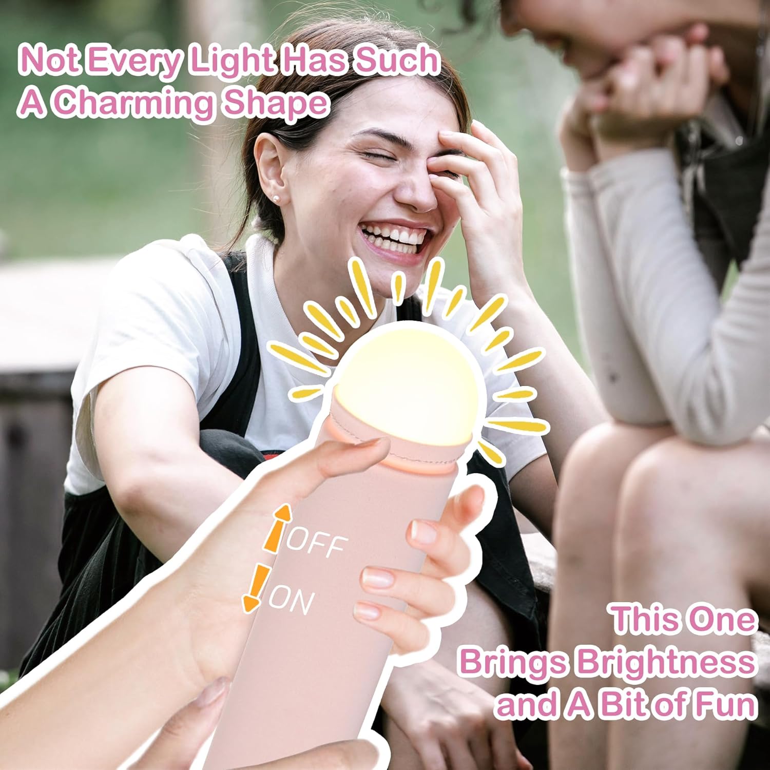 Funny Night Light, Adult Gag Gift, Rechargeable Creative Column LED Lamp, Bedside Lamp for Bedroom, Weird Nightlight, Prank Decoration, Party Humor, Birthday White Elephant(Pink)