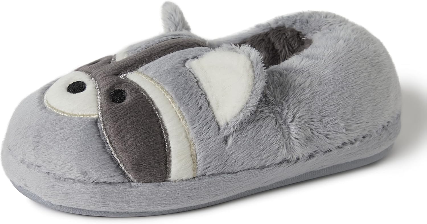 Dearfoams unisex-child Kids Toddlers Whimsical Animal Critter Washable Slipper
