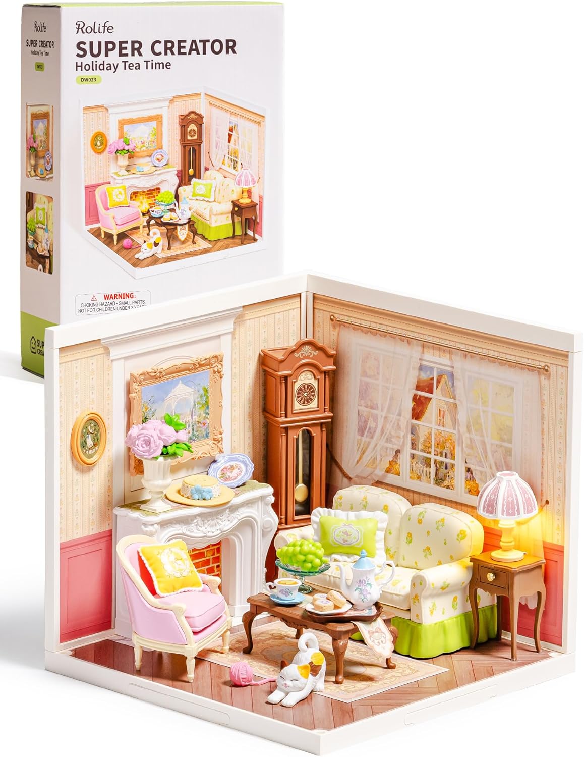 Rolife Super Creator Kits, Tiny House Building Blocks for Little Dolls, DIY Plastic Mini House Model Building Kits for Teens Aged 14+, DIY Crafts/Hobbies for Adult(Farmhouse Kitchen)