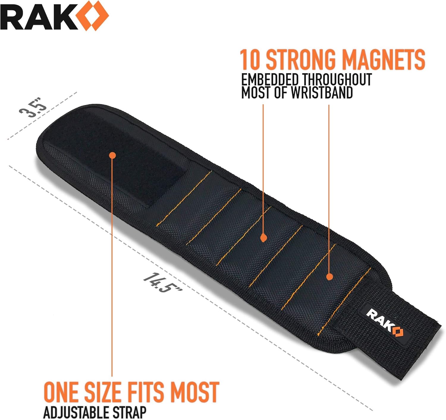 RAK Magnetic Wristband Gifts for Men - Premium Tool Belt for Holding Screws Nails with Powerful Magnets, Valentine's Day Gift for Men, Cool Gadgets Stuff Birthday Gifts for Dad, Husband, Grandpa, Him