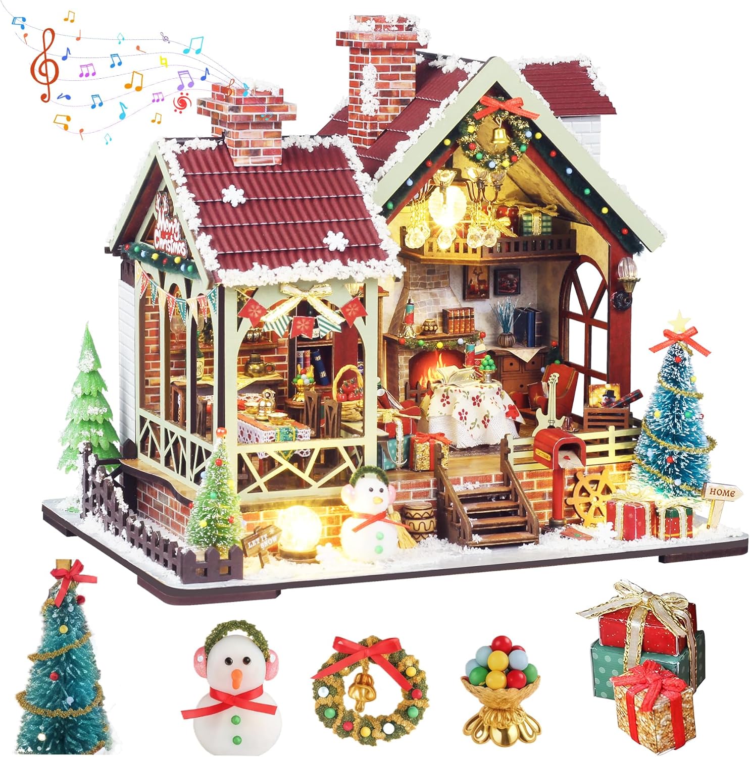 SUNNINO Miniature Dollhouse Kit, DIY Mini House Building Kits for Adults to Building with Furnitures Tiny House Bookshelf Decor Christmas Birthday Gifts for Family Lovers, Edinburgh Castle