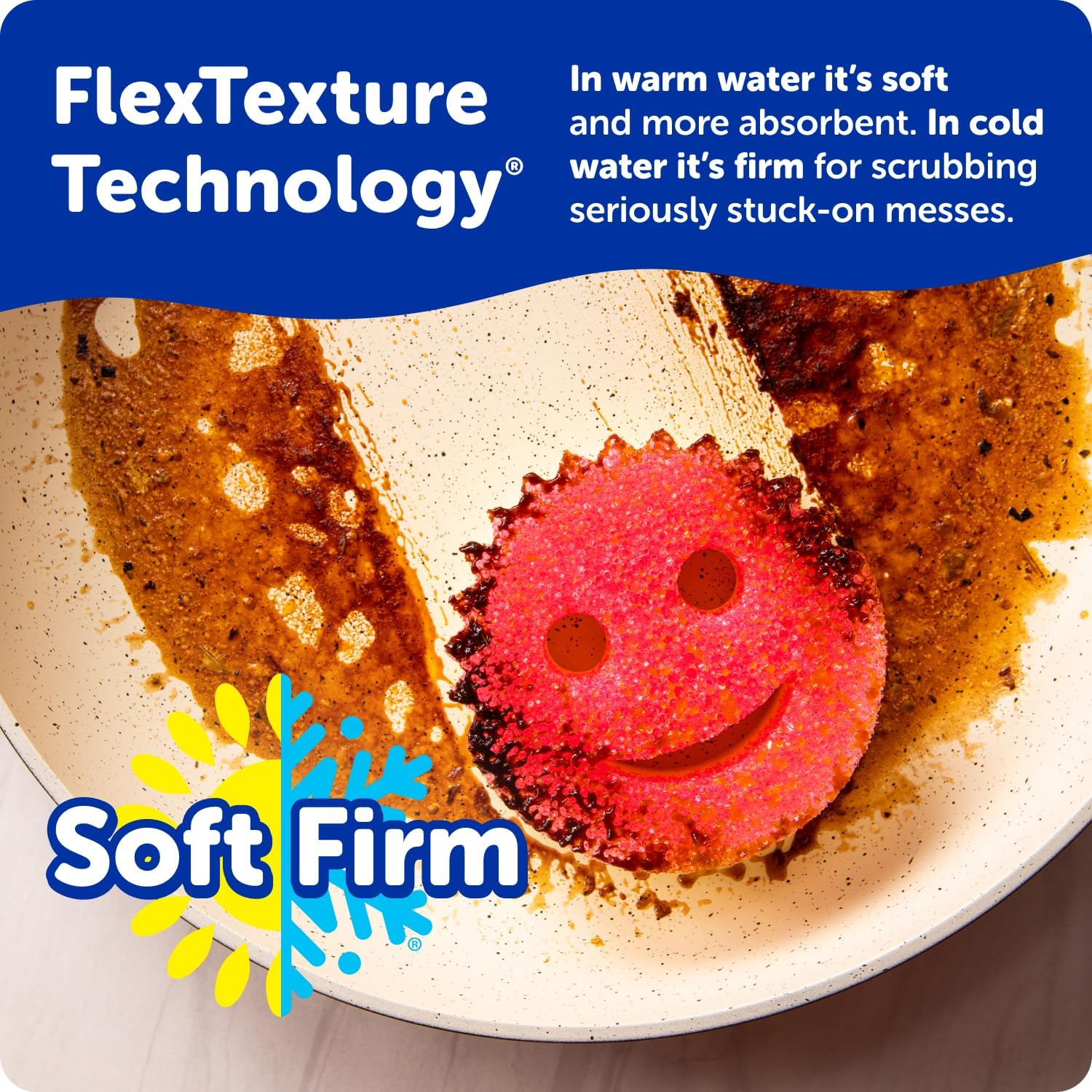 Scrub Daddy Scrub Mommy Sponges - Dish Scrubber + Non-Scratch Cleaning Sponges Kitchen, Bathroom + Multi-Surface Safe - Dual-Sided Dish Sponges for Scrubbing - Online Exclusive (3 Count)