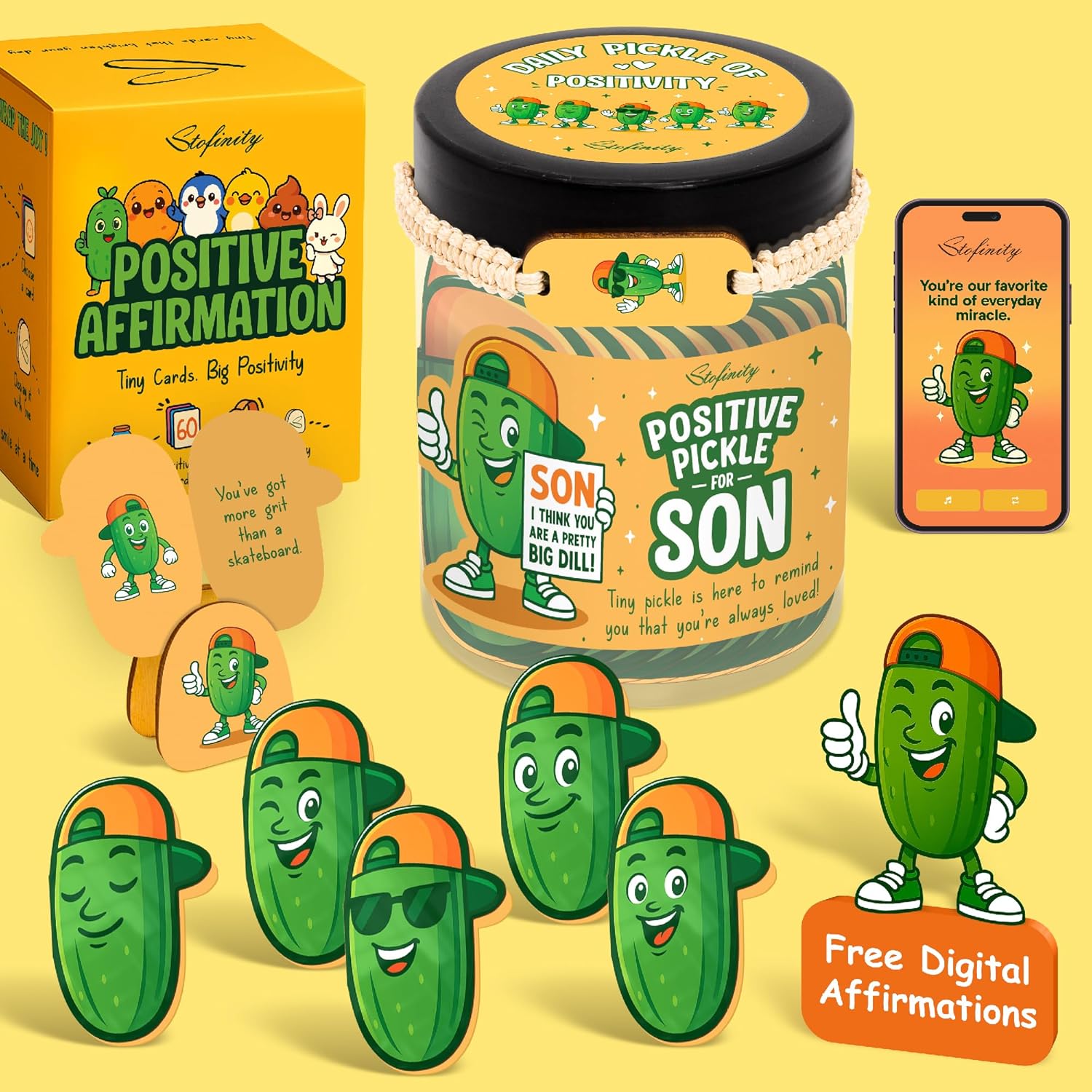 60 Positive Pickle Affirmation Cards Jar - Funny Valentines Day Gifts For Teen Girls Trendy Stuff, Valentine Pickle Gifts For Women, Cute Birthday Gift For Friends, Daughter, Sister, Adult