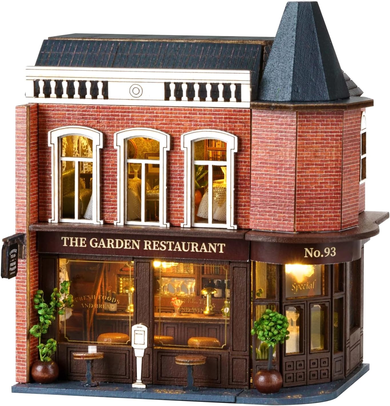 CUTEROOM Wooden Miniature House Kit - DIY Tiny House Making Kit with Furniture, Dollhouse Gift for Women and Girls (Romantic Castle)