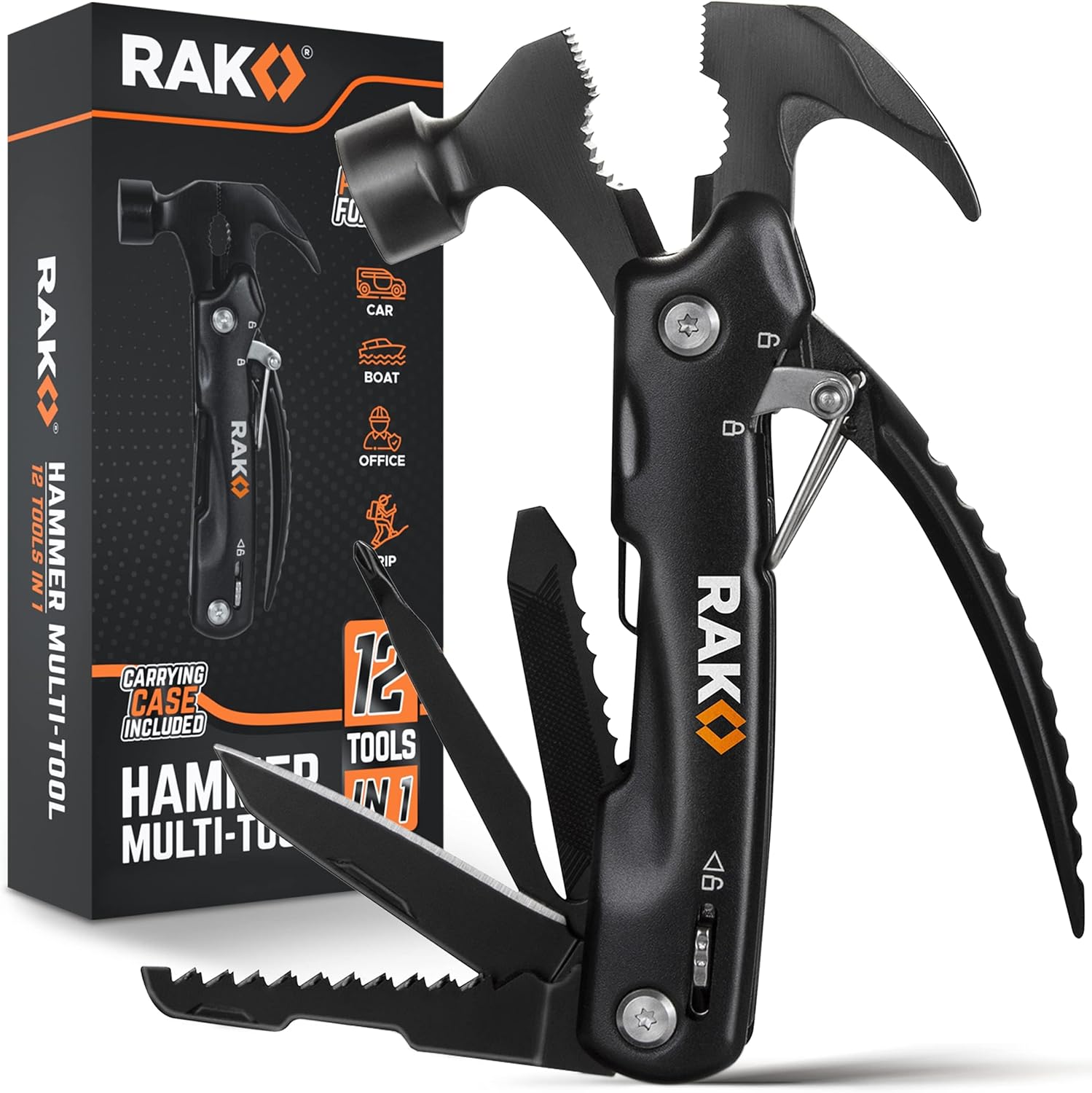RAK Multitool Pen - Multi-Tool Pen Set 11 in 1, LED Light, Screwdrivers, Level, Ruler, Bottle Opener, and Stylus. Cool Gadgets Gifts for Men, Dad, EDC Tactical Pen Tool, Gift-Ready Box, Pack of 2