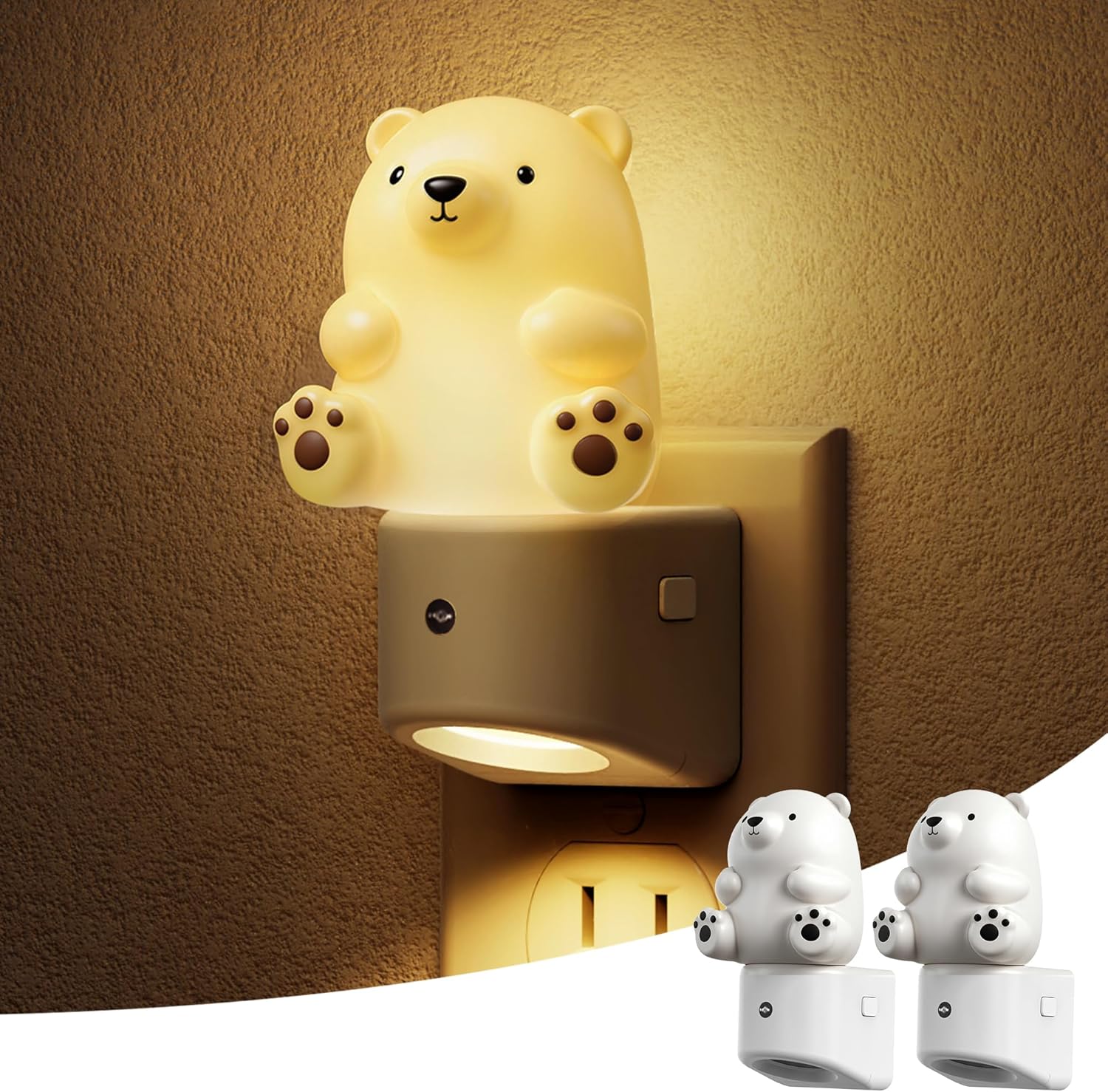 L LOHAS LED Plug in Night Light for Kids, 3D Cute Puppy Night Lights with Dusk to Dawn Sensor, RGB+Soft White 3000K Dog Night Light, Christmas Birthday Gift Nightlight for Kids, Room Decor