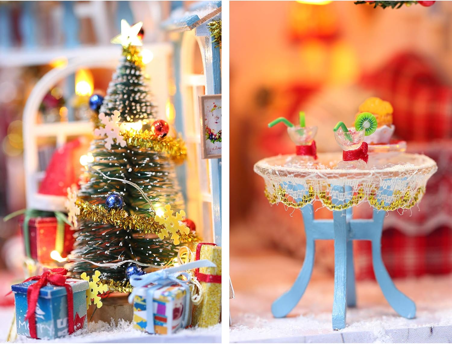 GuDoQi DIY Miniature Dollhouse Kit, Tiny House kit with Music, Miniature House Kit 1:24 Scale, Great Handmade Crafts Gift for Birthday, Christmas Night