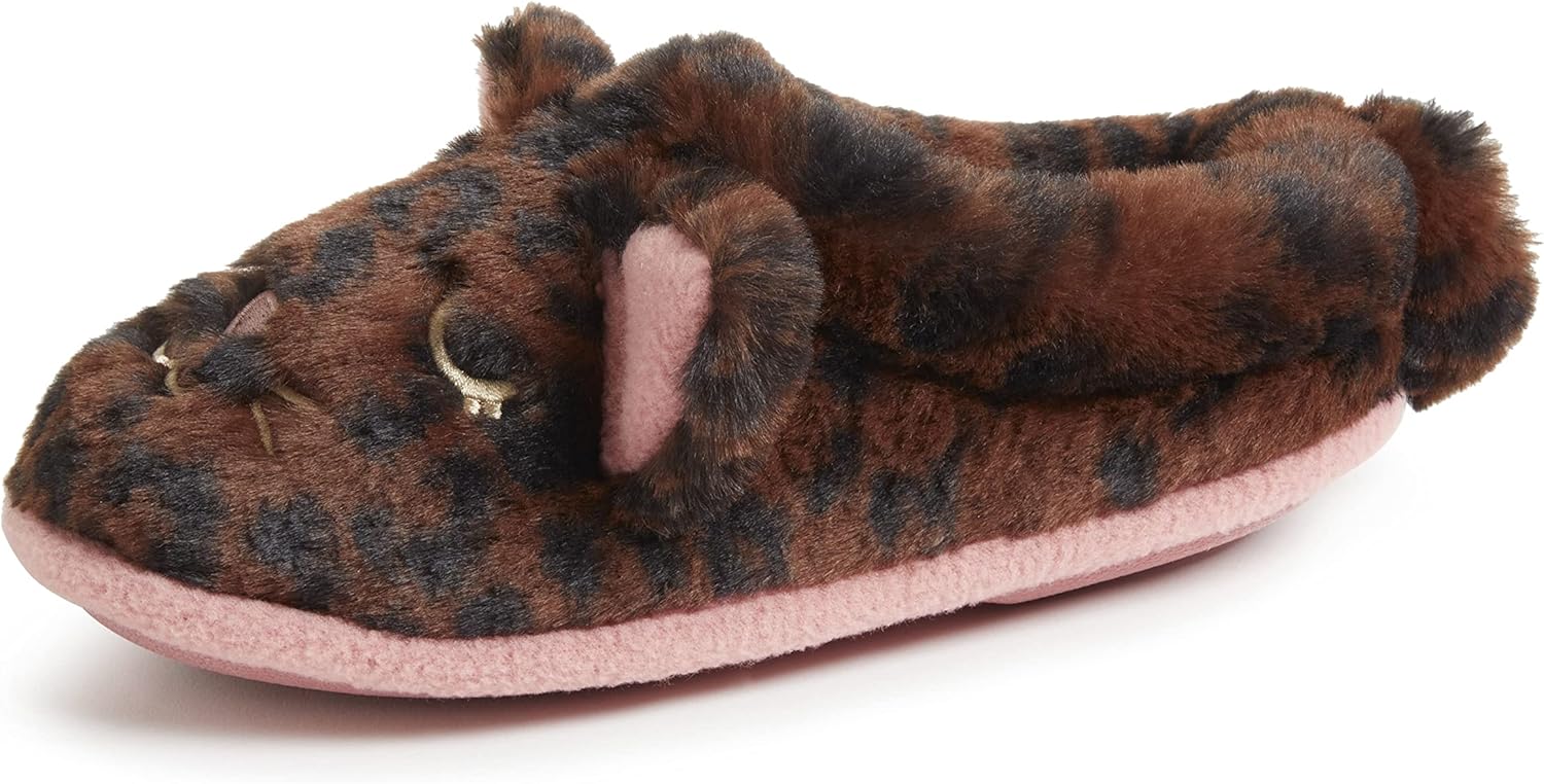 Dearfoams unisex-child Kids Toddlers Whimsical Animal Critter Washable Slipper