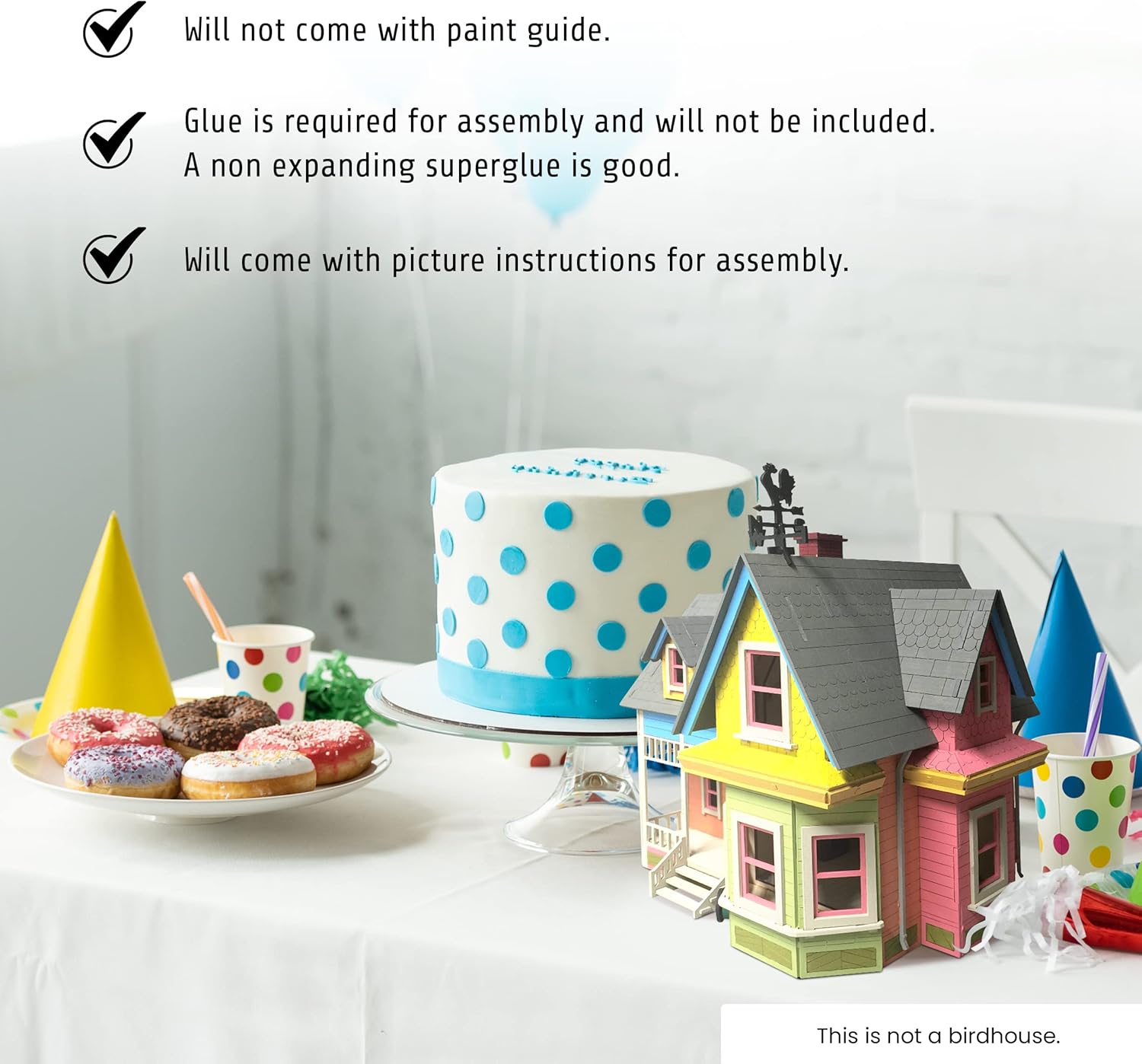 Bird's Wood Shack 3D Wooden Puzzle DIY Miniature House Kit - DIY Tiny House Kit from Up Movie - Easy-to-Assemble 1/8” Baltic Birch Wood - Model House Kit for Family, School, Hobby, Art & Craft Gift