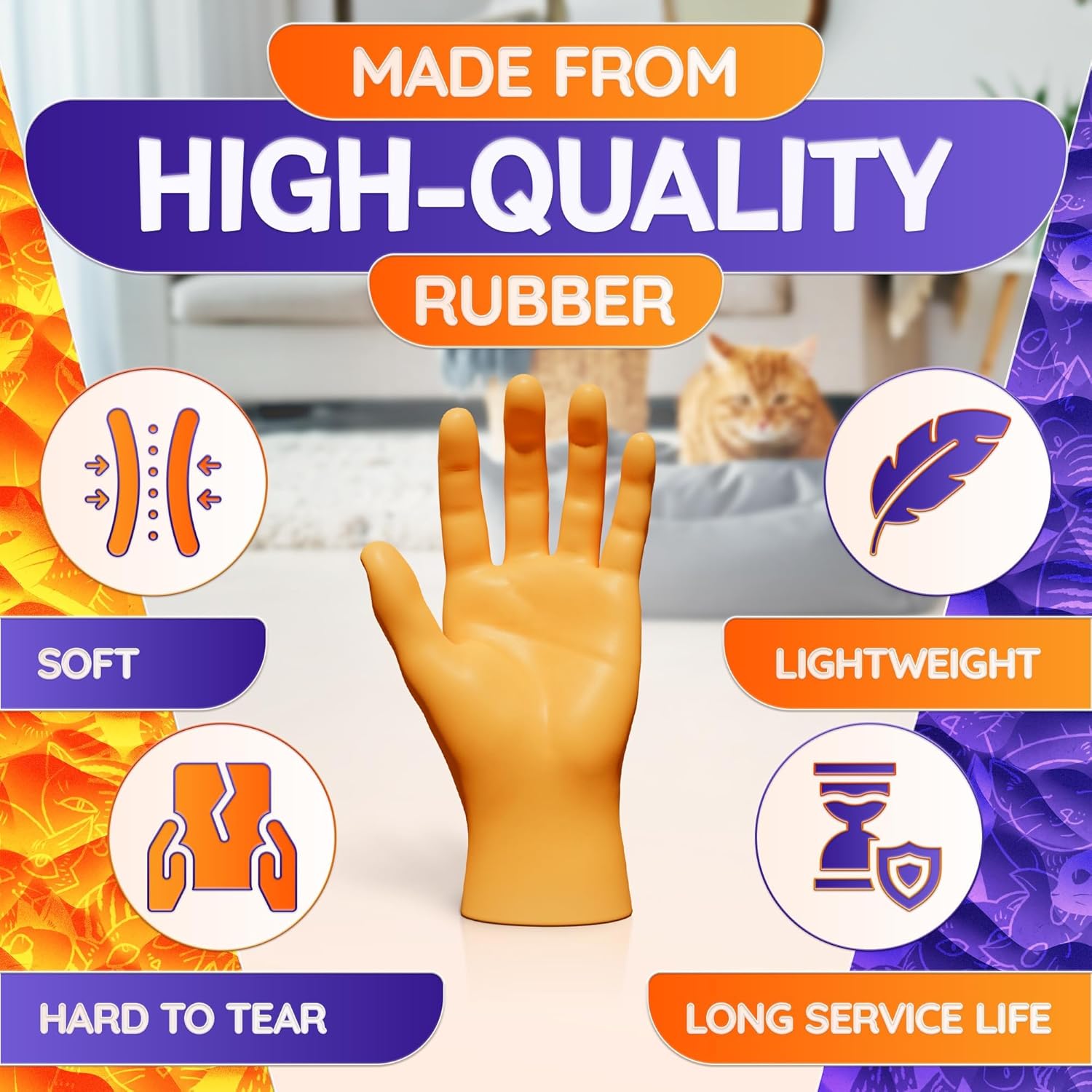 10Pcs Tiny Hands for Fingers Hands Puppets - Five Lefts & Rights Little Hands Prank Realistic Mini Hands for Gag Performance - Rubber Small Hands for Funny Party Favors Miniature Hands Tiny Things
