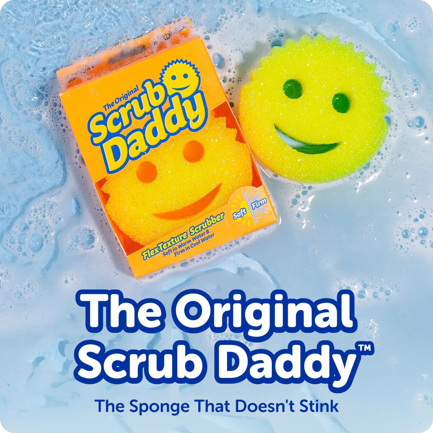 Scrub Daddy Color Sponges - Scratch-Free Multipurpose Dish Sponges for Kitchen, Bathroom & Household Cleaning - Made with BPA-Free Polymer Foam (3 Count)
