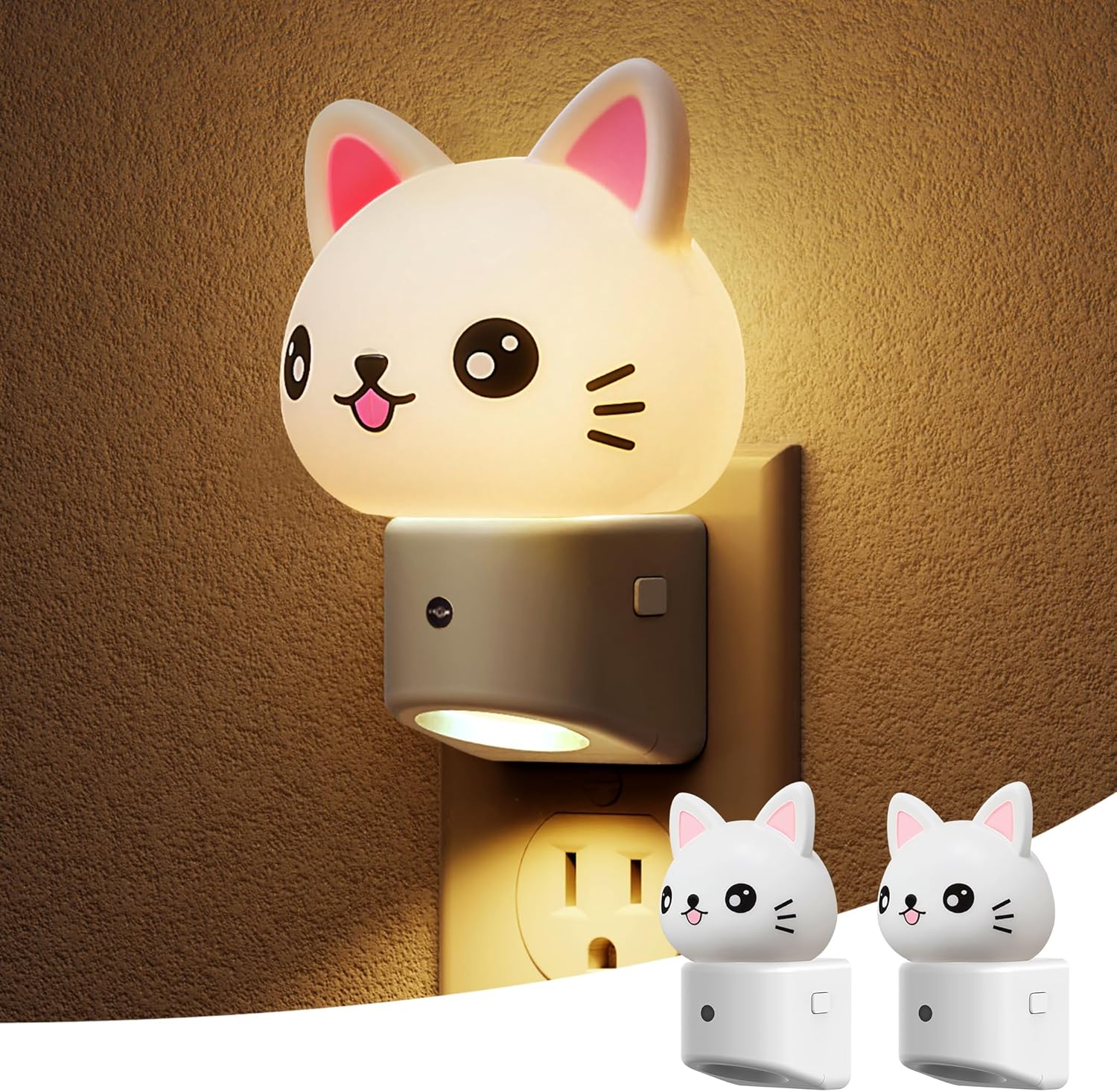 L LOHAS LED Plug in Night Light for Kids, 3D Cute Puppy Night Lights with Dusk to Dawn Sensor, RGB+Soft White 3000K Dog Night Light, Christmas Birthday Gift Nightlight for Kids, Room Decor