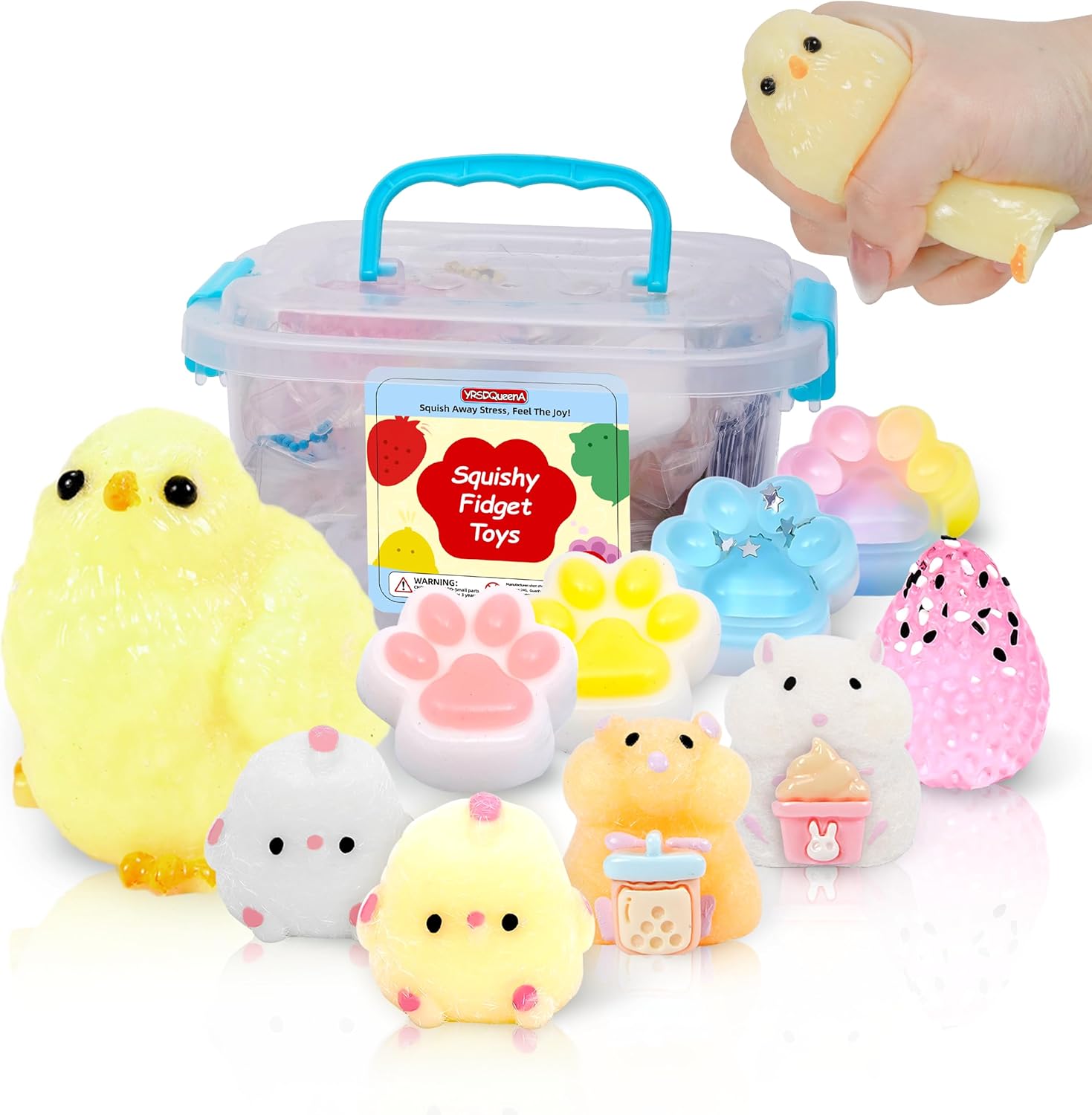 10 Pack Taba Squishies with Toy Box & Cute Stickers, Kawaii Squishy Stress Relief Toys Party Favors for Kids 4-8 8-12, Squishy Sensory Fidget Toys for Kids ，Birthday Xmas Gifts for Girls&Boys