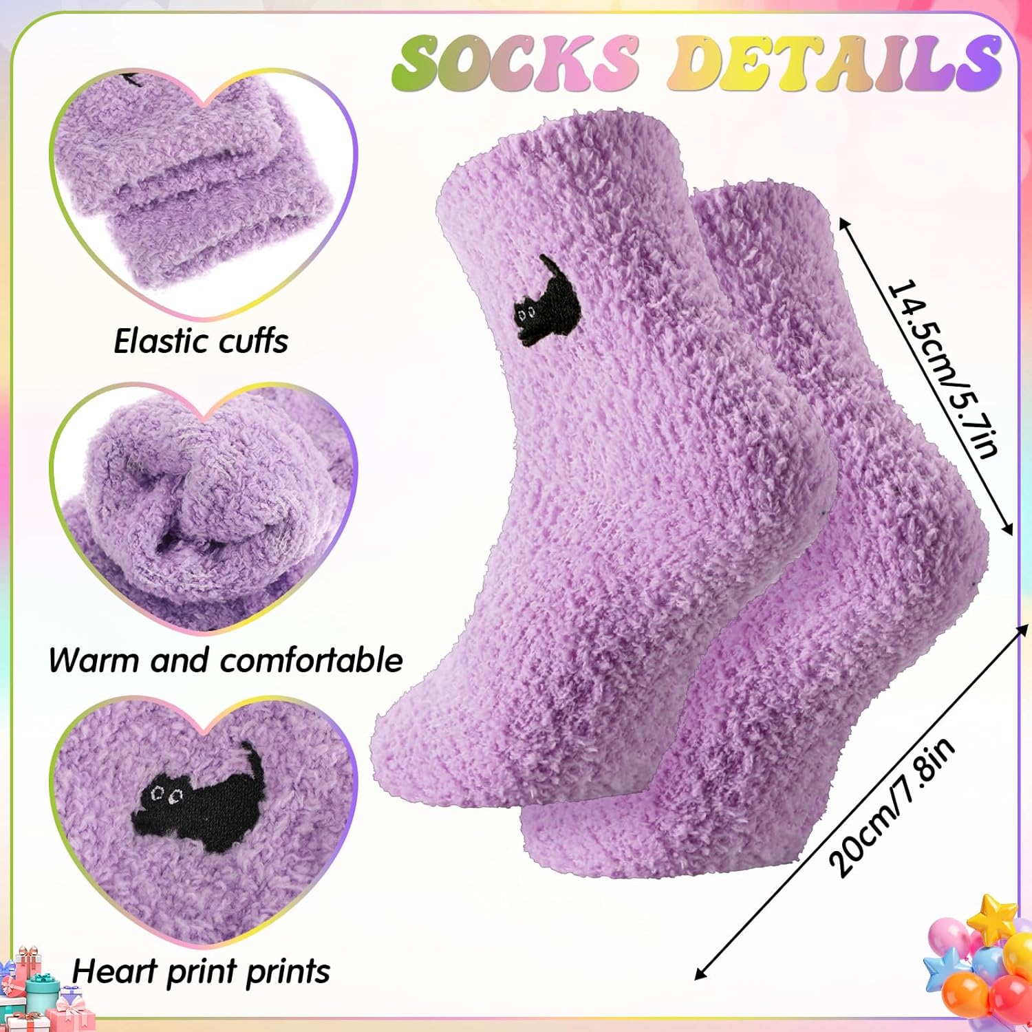 10 Pairs Womens Fuzzy Socks Soft Thick Fluffy Cozy Slipper Socks Cute Winter Warm Plush Sleeping Gifts for Women