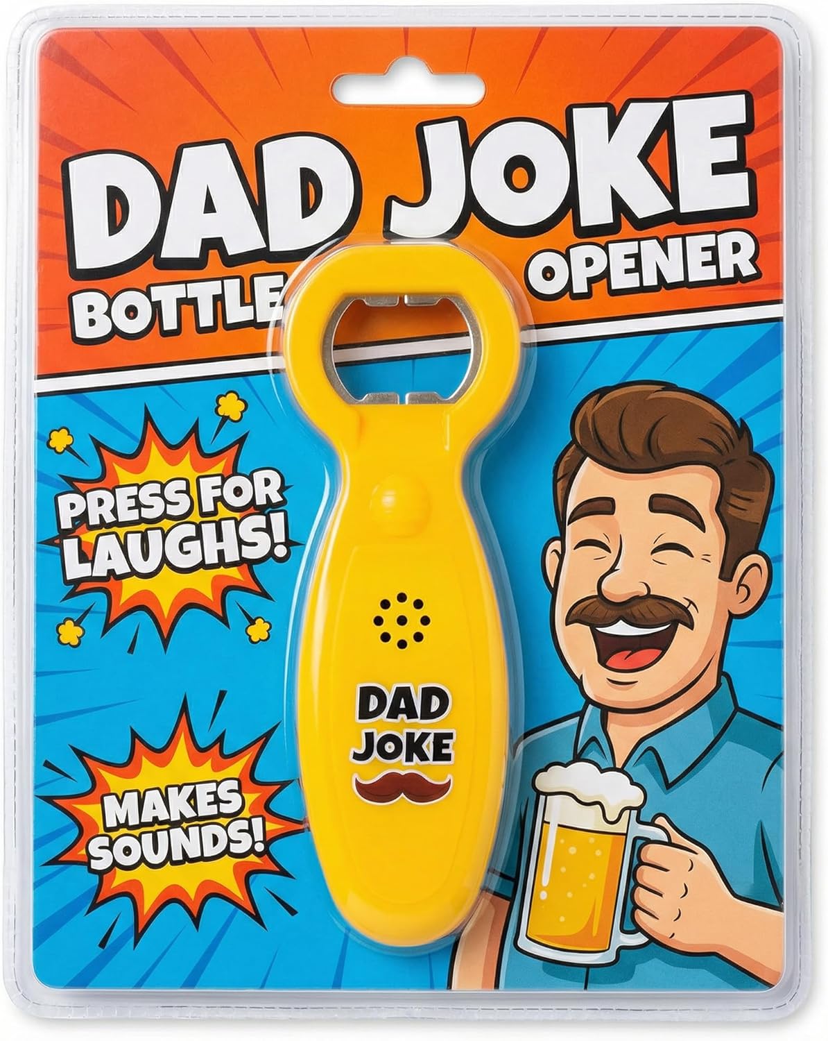 Funny Dad Joke Bottle Opener – Talking Bottle Opener with Classic Dad Jokes | Best Gift for Dad, Men, Him | Stocking Stuffer, Christmas, Father’s Day