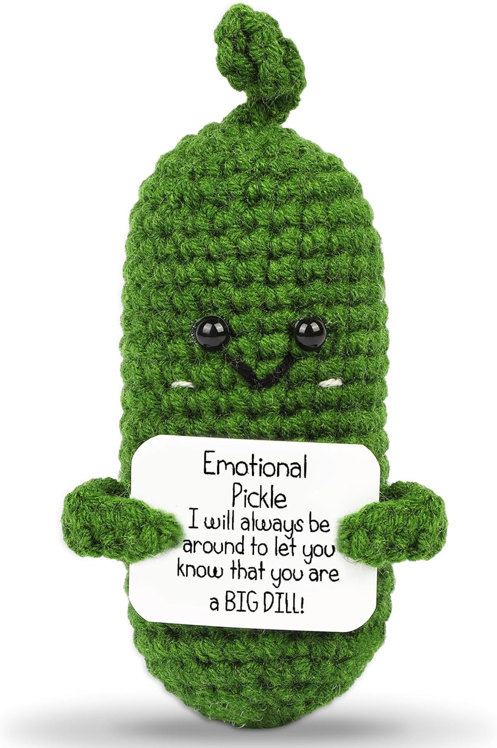 Hoedia Emotional Pickle Small Mother’s Day Easter Gifts for Women Men Her Him, Crochet Cucumber Cute Funny Inspirational Support Stuffers College Office Friend Birthday Basket Filler Decorations