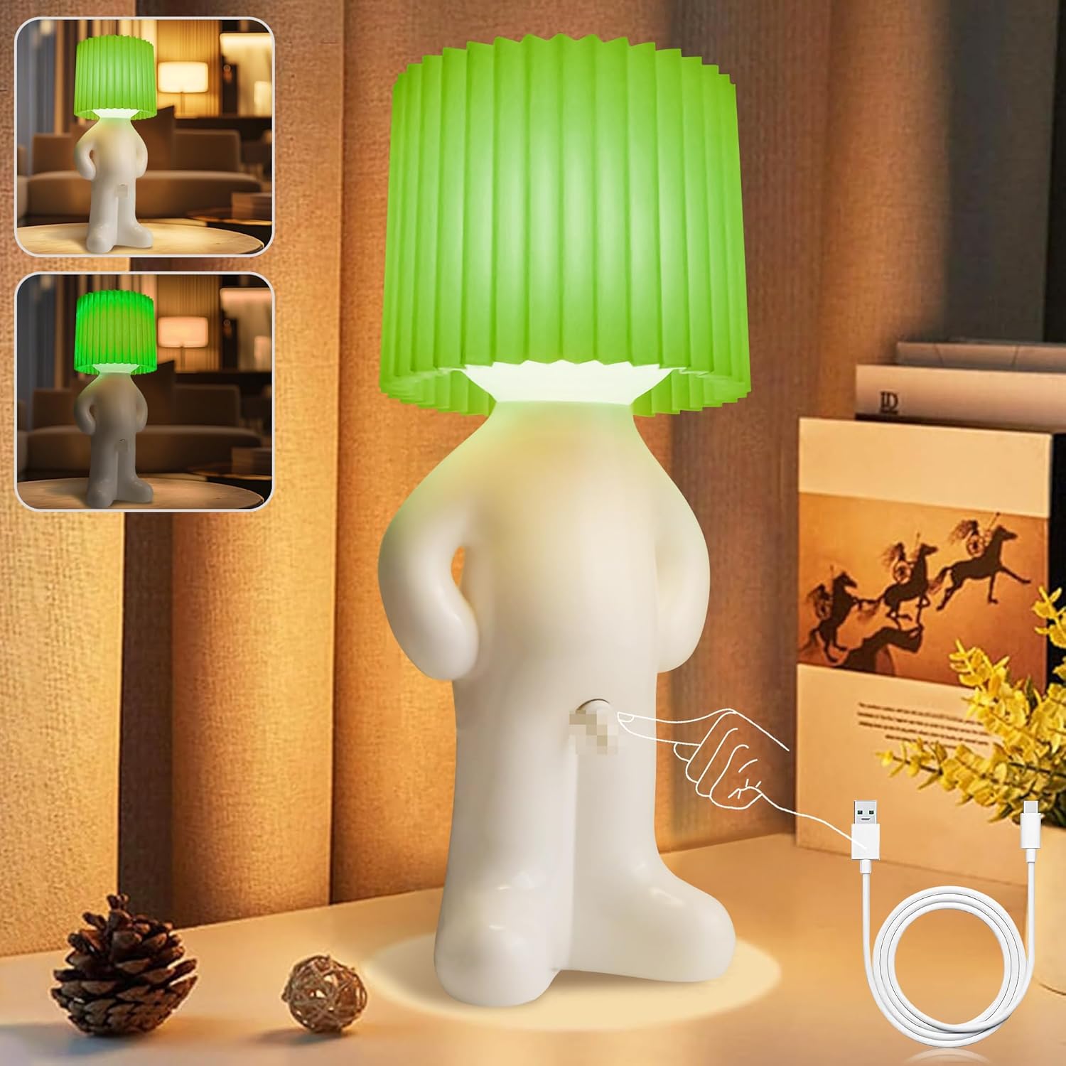 Valentines Day Gifts for Him Her, White Elephant Gifts for Adults, USB Rechargeable Night Light Small Lamp with Funny On/Off Switch, Novelty Gag Gifts for Men Women Boyfriend Bestfriend (White)