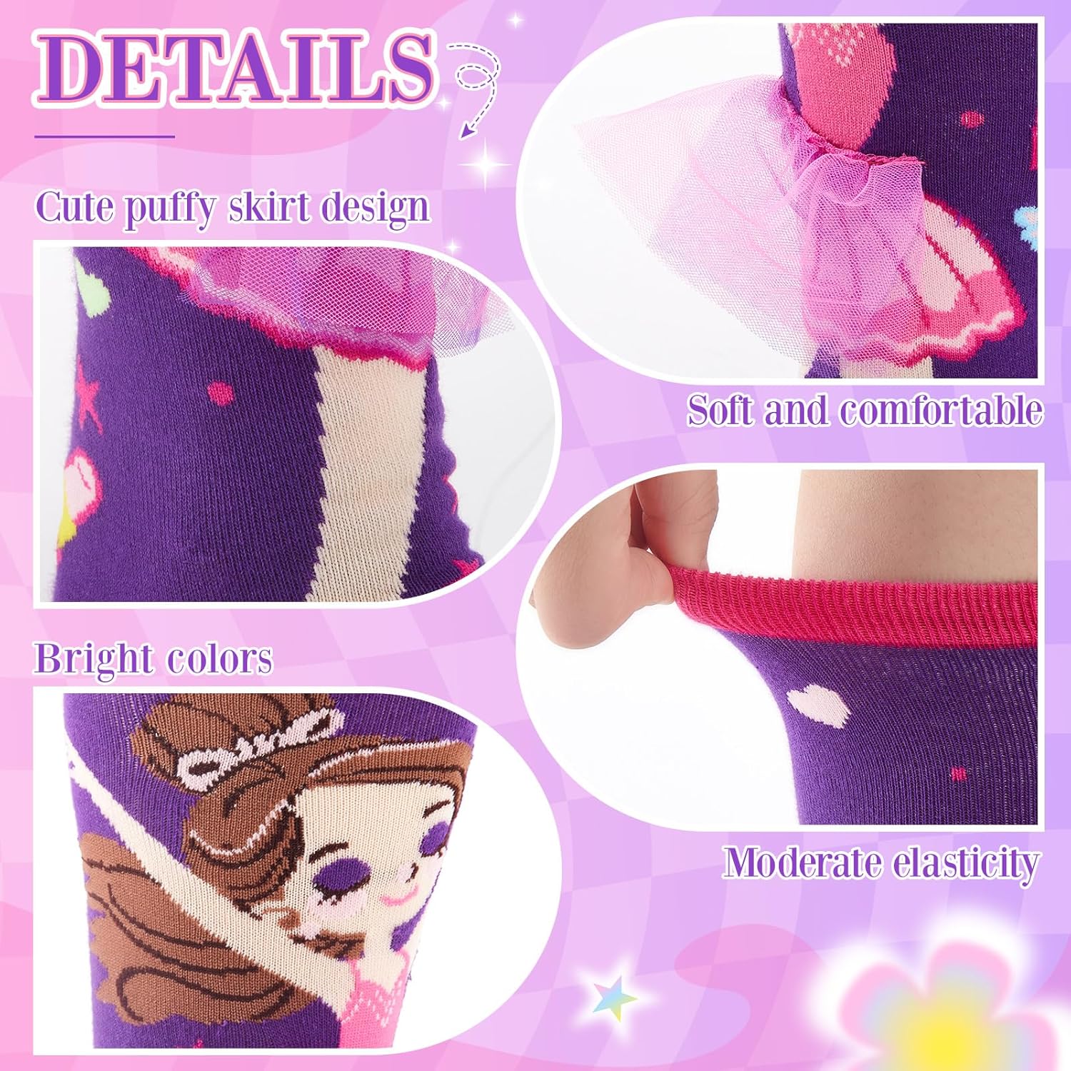 1 Pair Valentine Knee High Socks for Kids 3D Crazy Cute Socks Girl Ballet Skirt Long Knee Design Novelty Funny Gift
