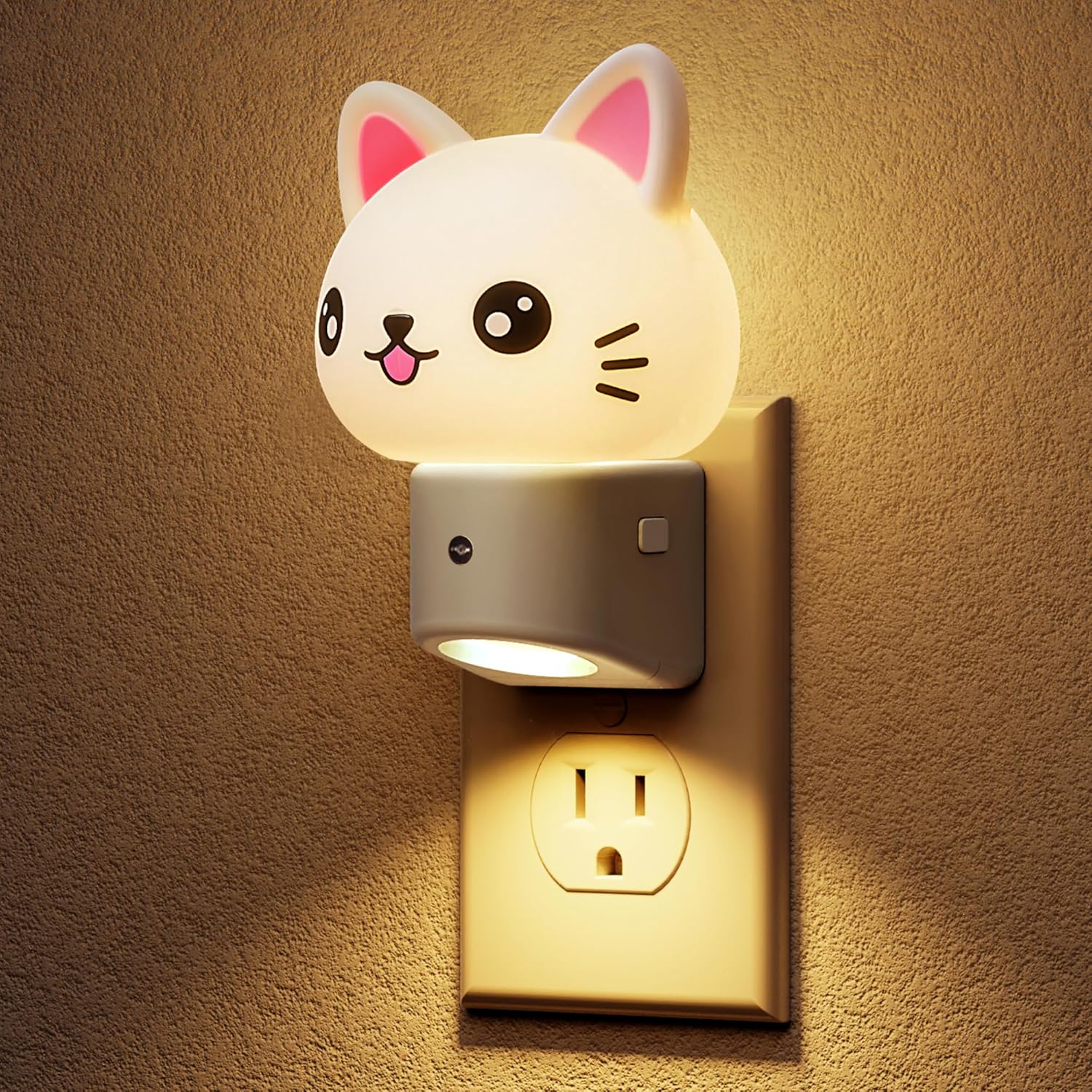 L LOHAS LED Plug in Night Light for Kids, 3D Cute Puppy Night Lights with Dusk to Dawn Sensor, RGB+Soft White 3000K Dog Night Light, Christmas Birthday Gift Nightlight for Kids, Room Decor