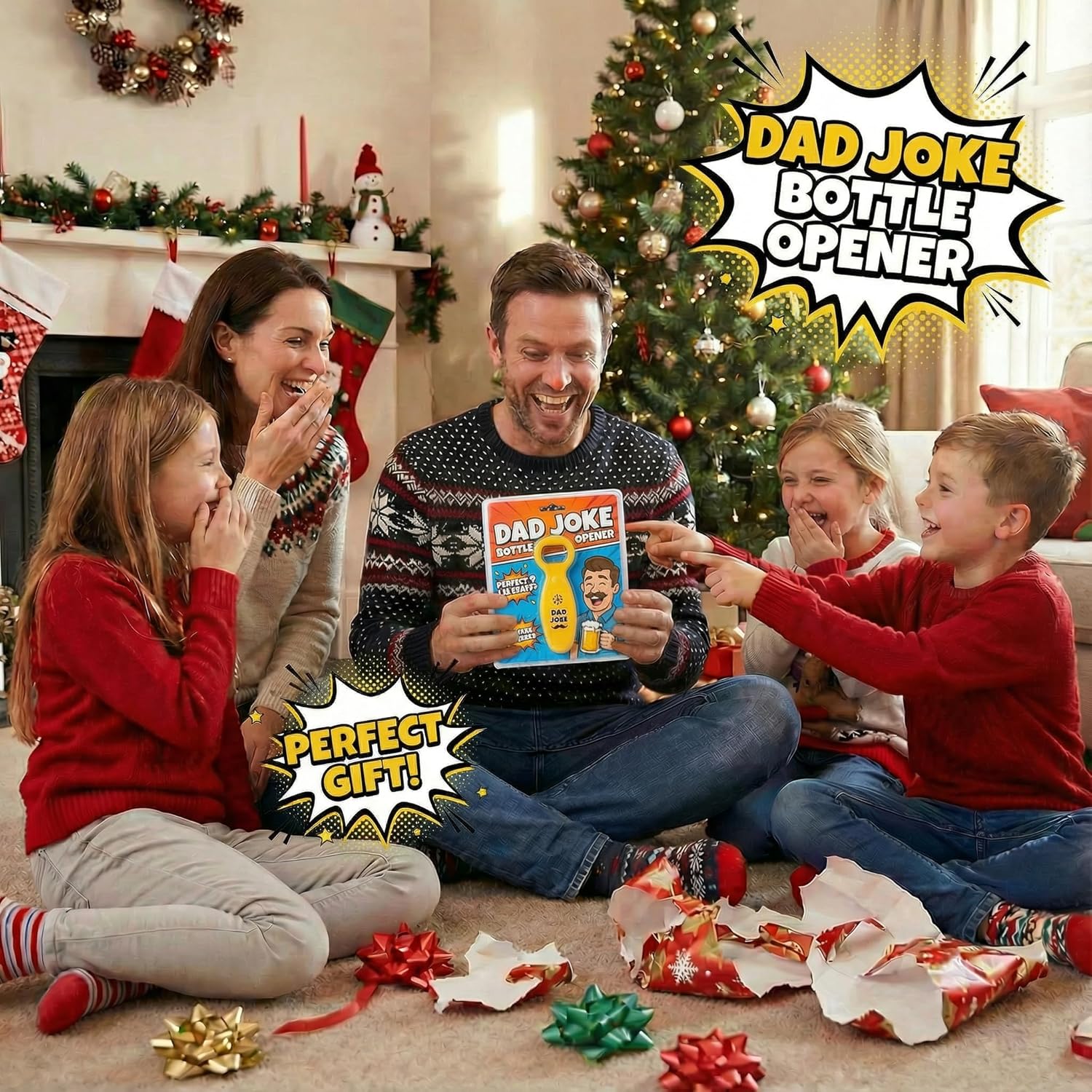 Funny Dad Joke Bottle Opener – Talking Bottle Opener with Classic Dad Jokes | Best Gift for Dad, Men, Him | Stocking Stuffer, Christmas, Father’s Day